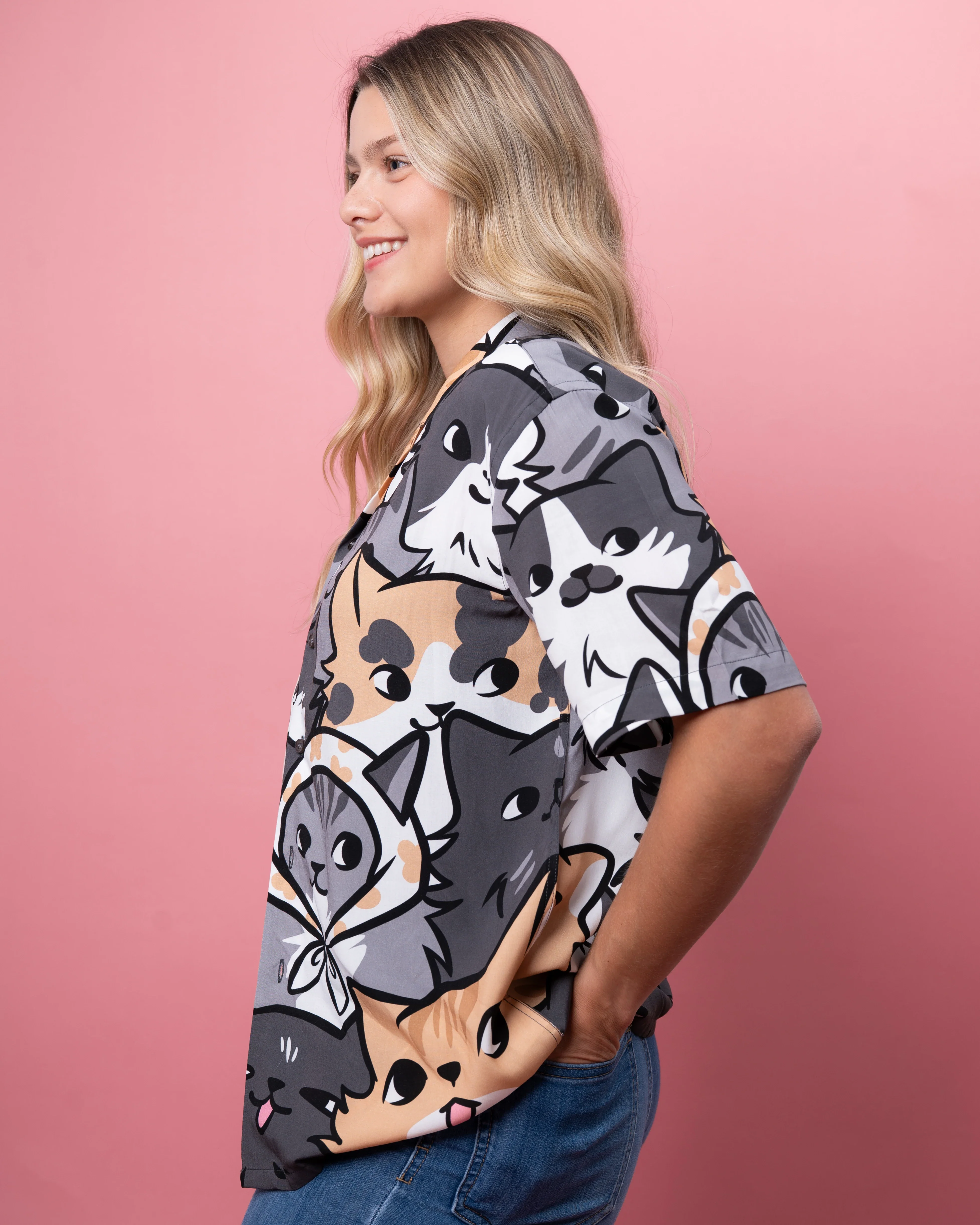 Are You Kitten Me Button Up - Image 6