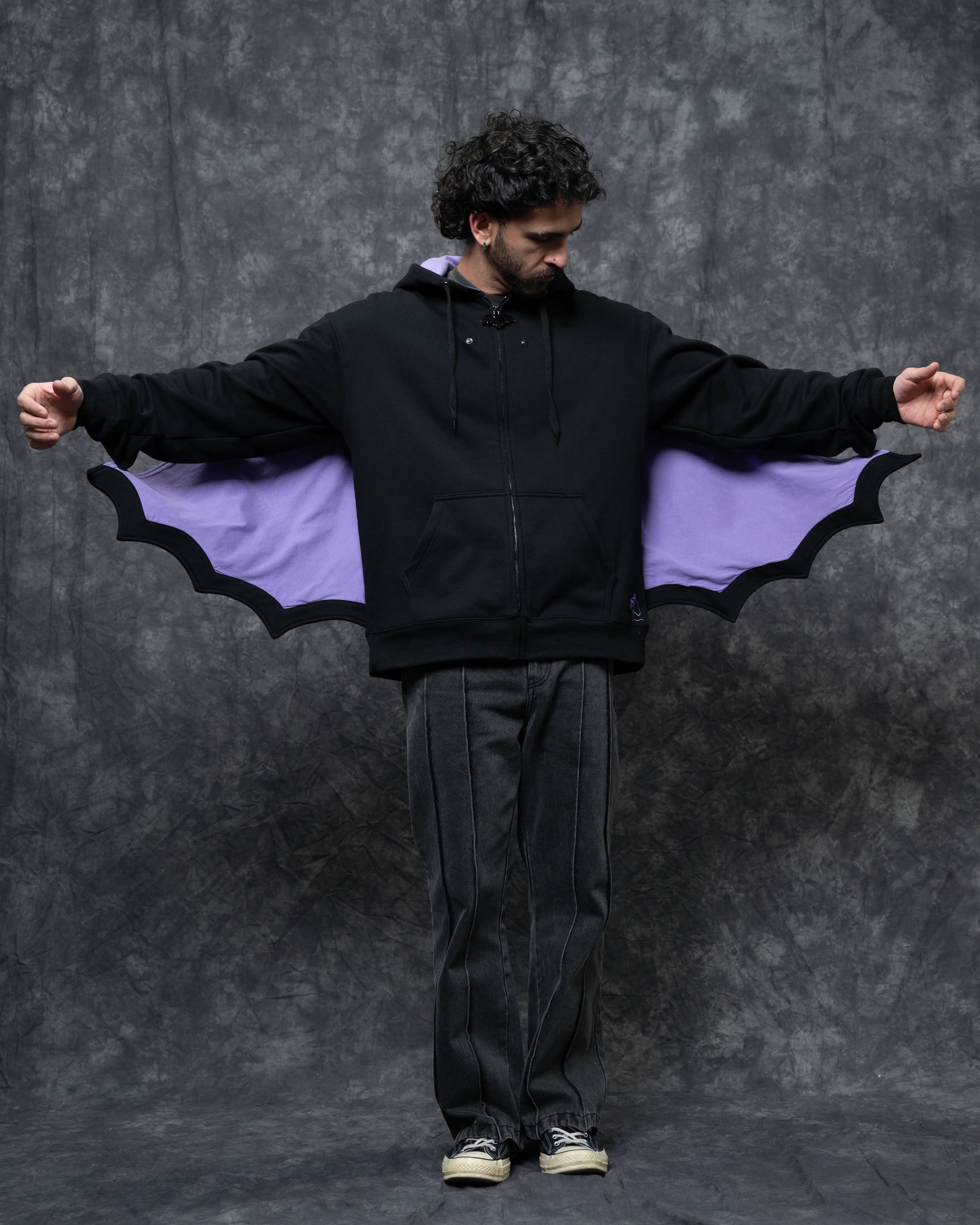 Bat Wing Zip Up Hoodie - Image 10