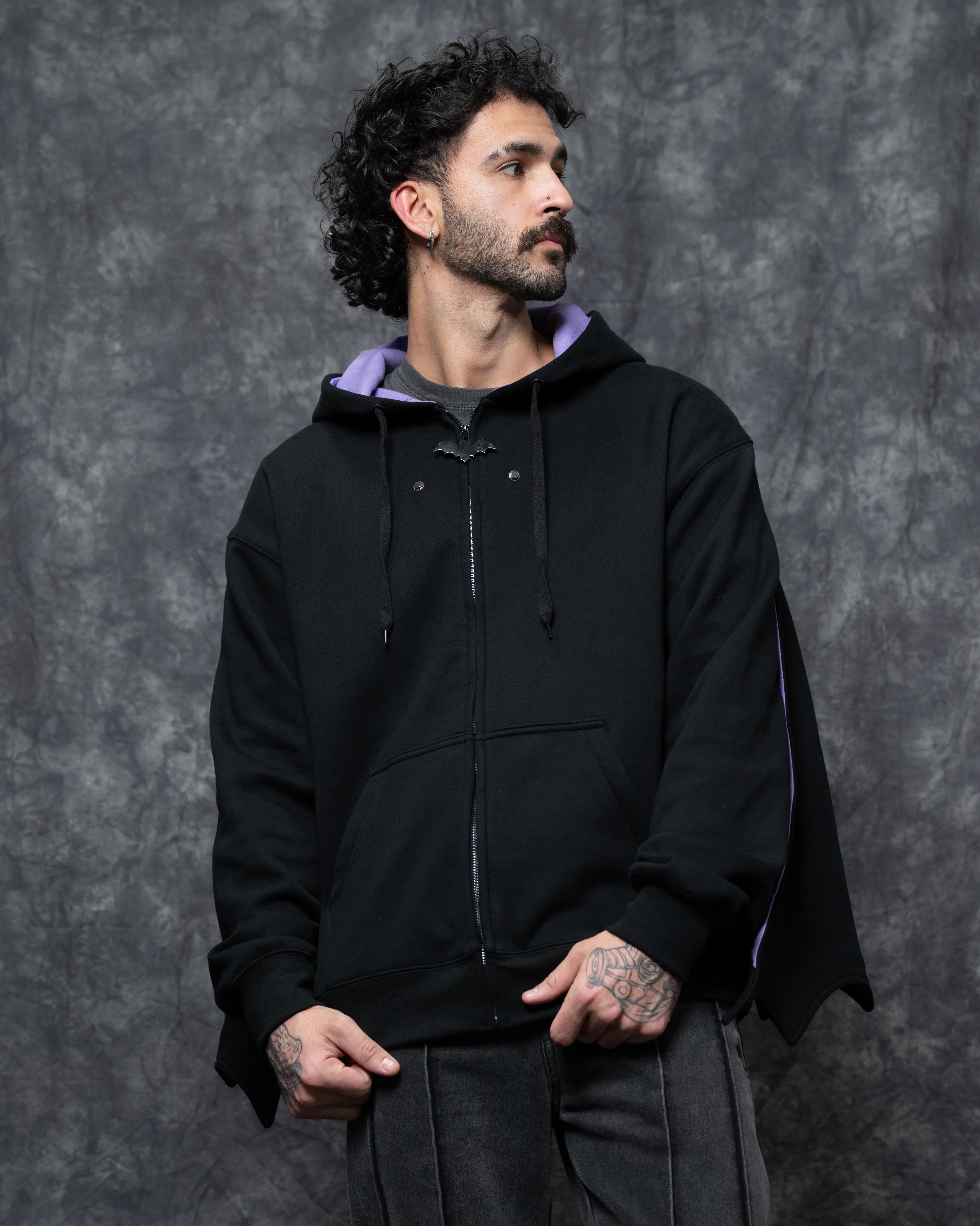 Bat Wing Zip Up Hoodie - Image 12