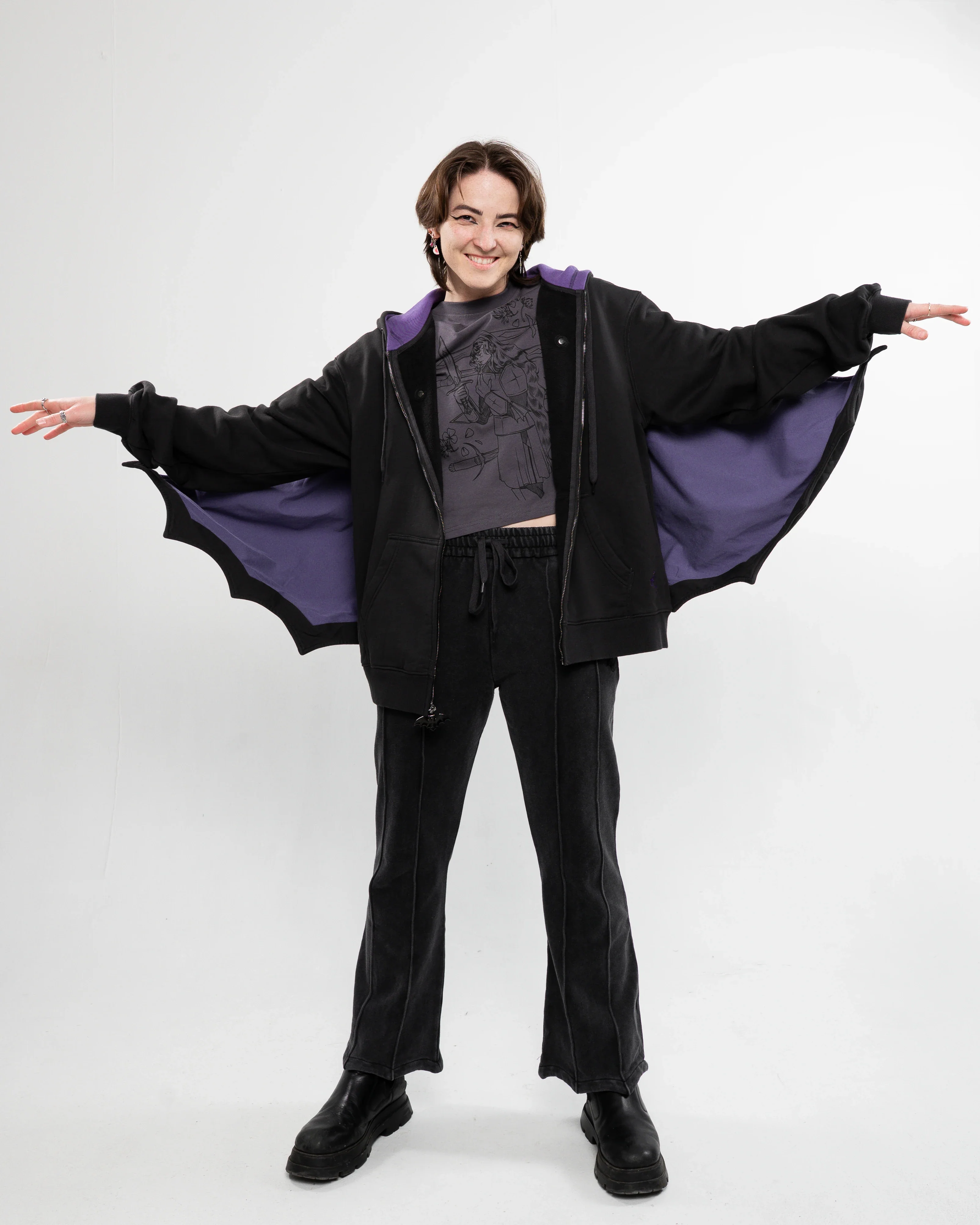 Bat Wing Zip Up Hoodie - Image 13