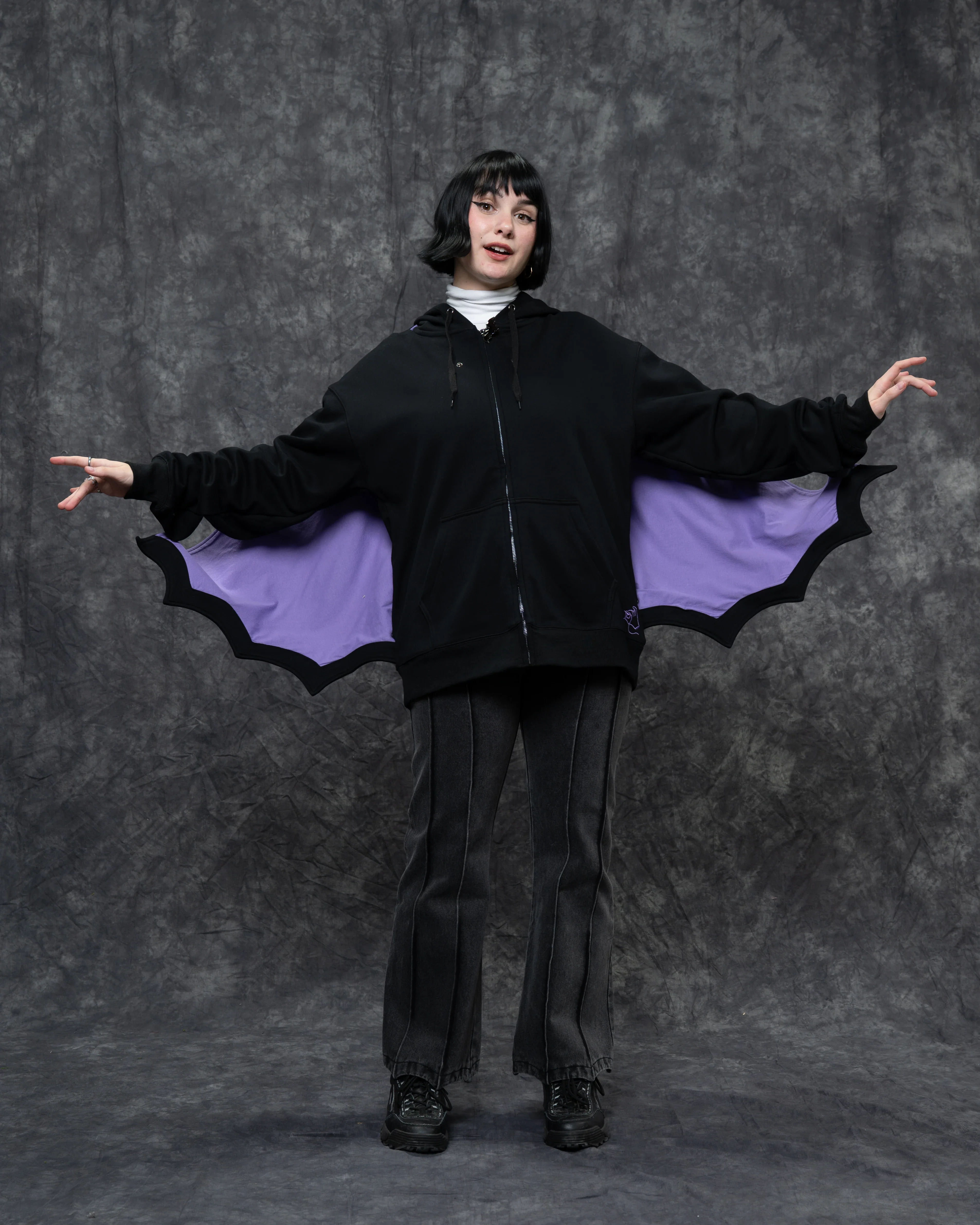 Bat Wing Zip Up Hoodie - Image 4