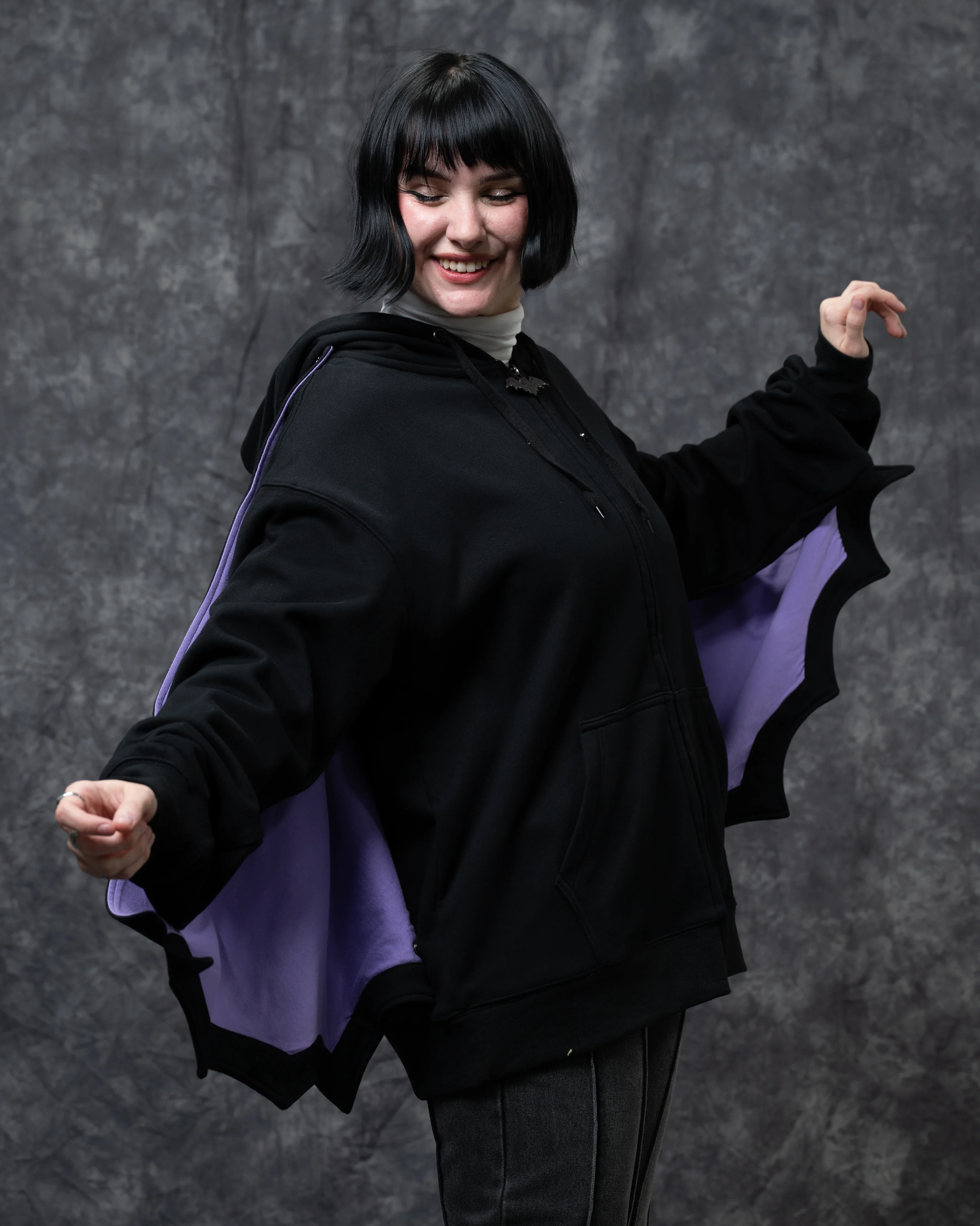 Bat Wing Zip Up Hoodie - Image 6