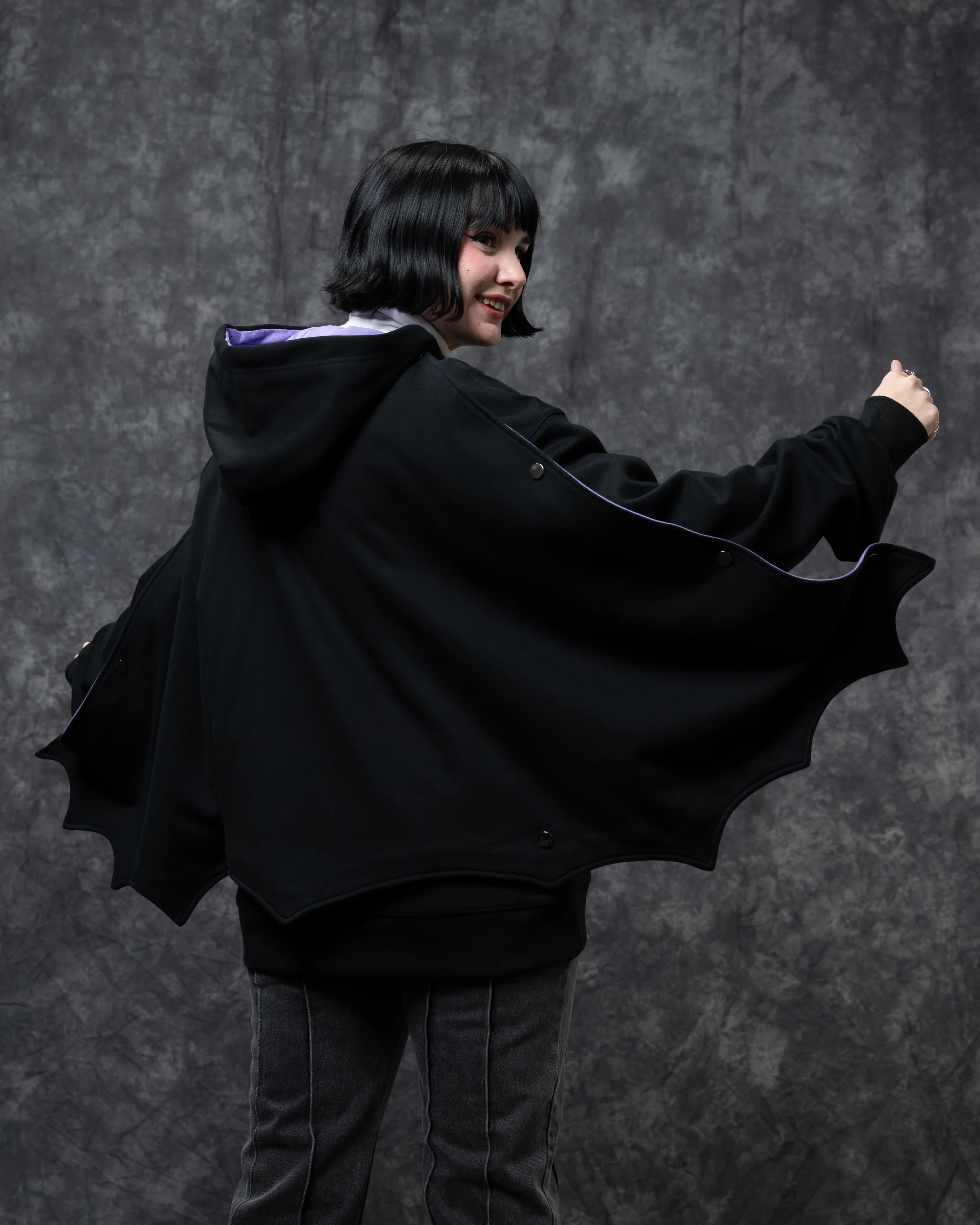 Bat Wing Zip Up Hoodie - Image 7