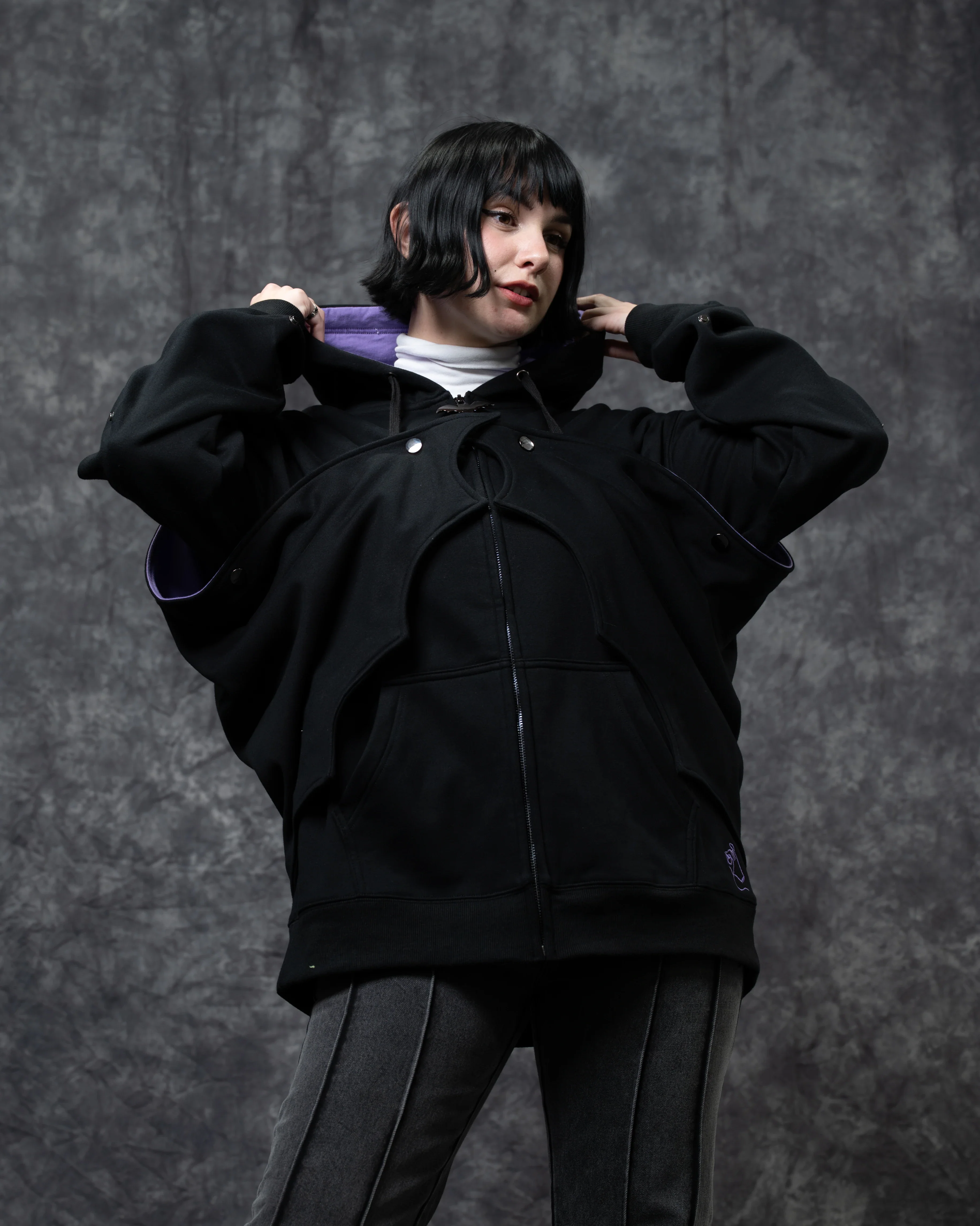 Bat Wing Zip Up Hoodie - Image 8