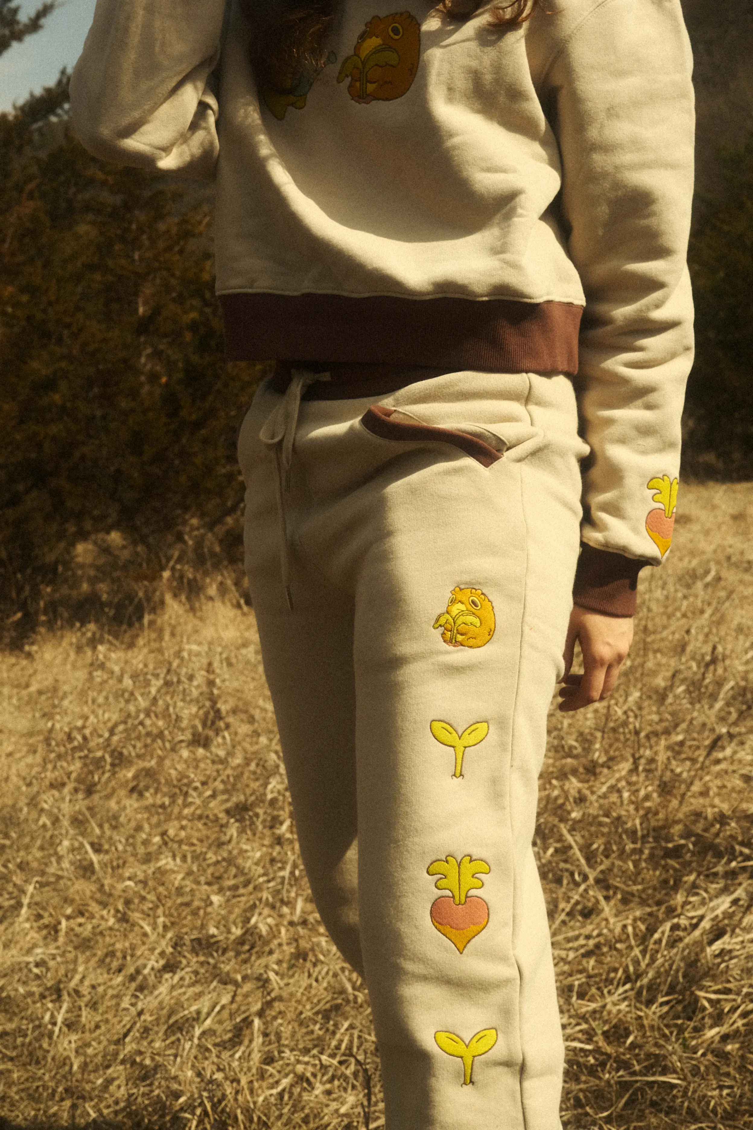 Beige Farming Sweat Pants - Image 3