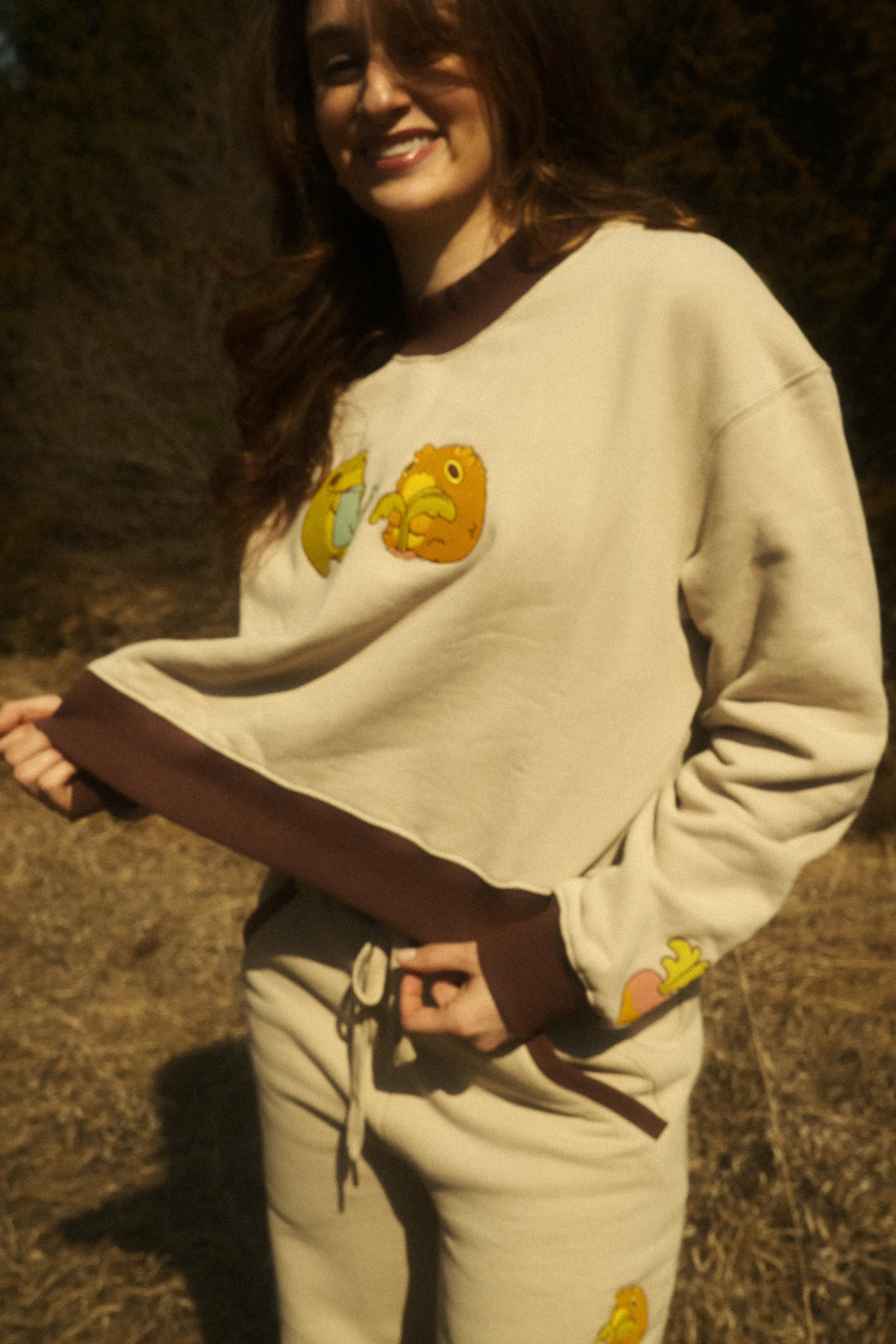 Beige Farming Mock Neck Sweater - Image 4
