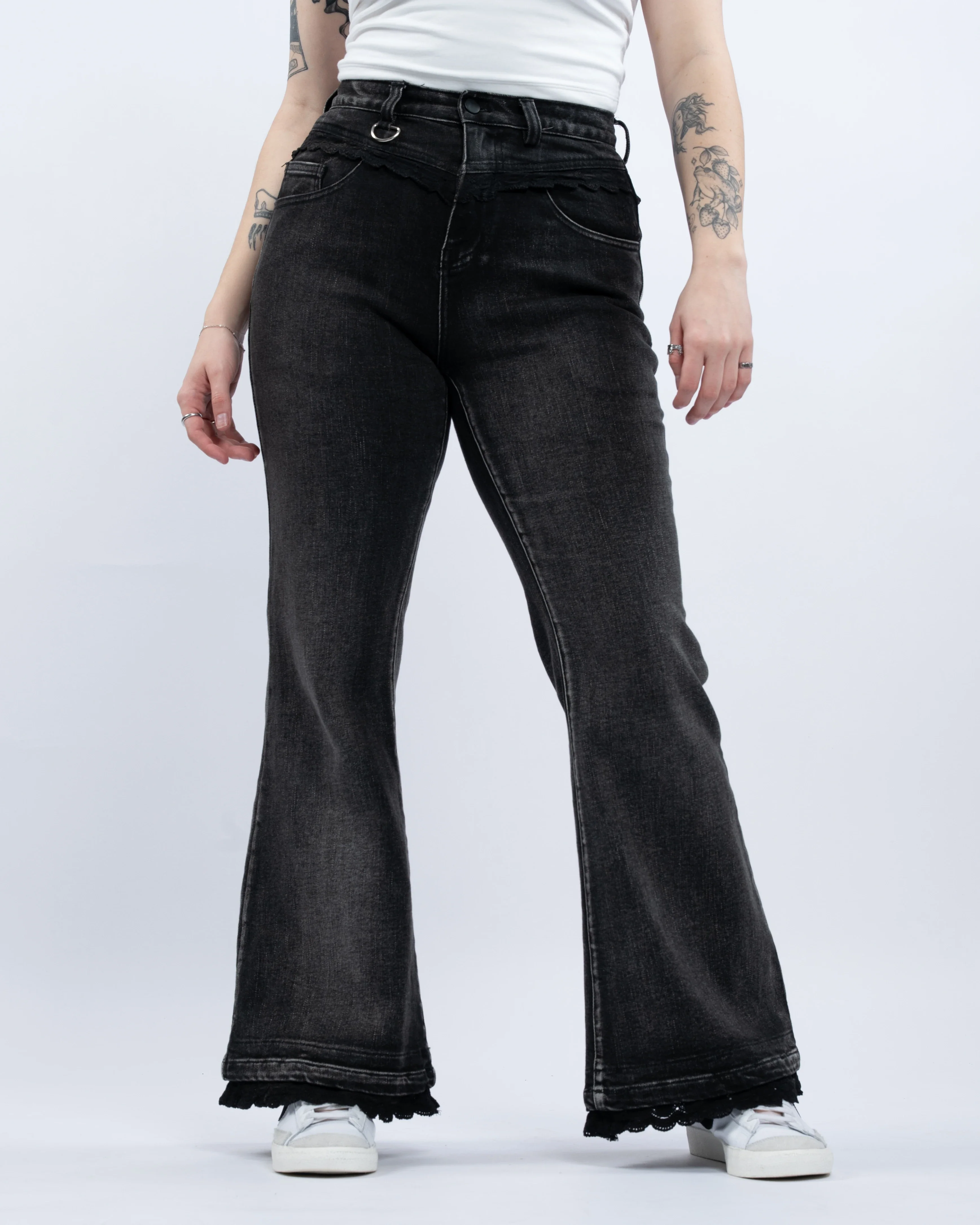 Black Lace Jeans - Image 13