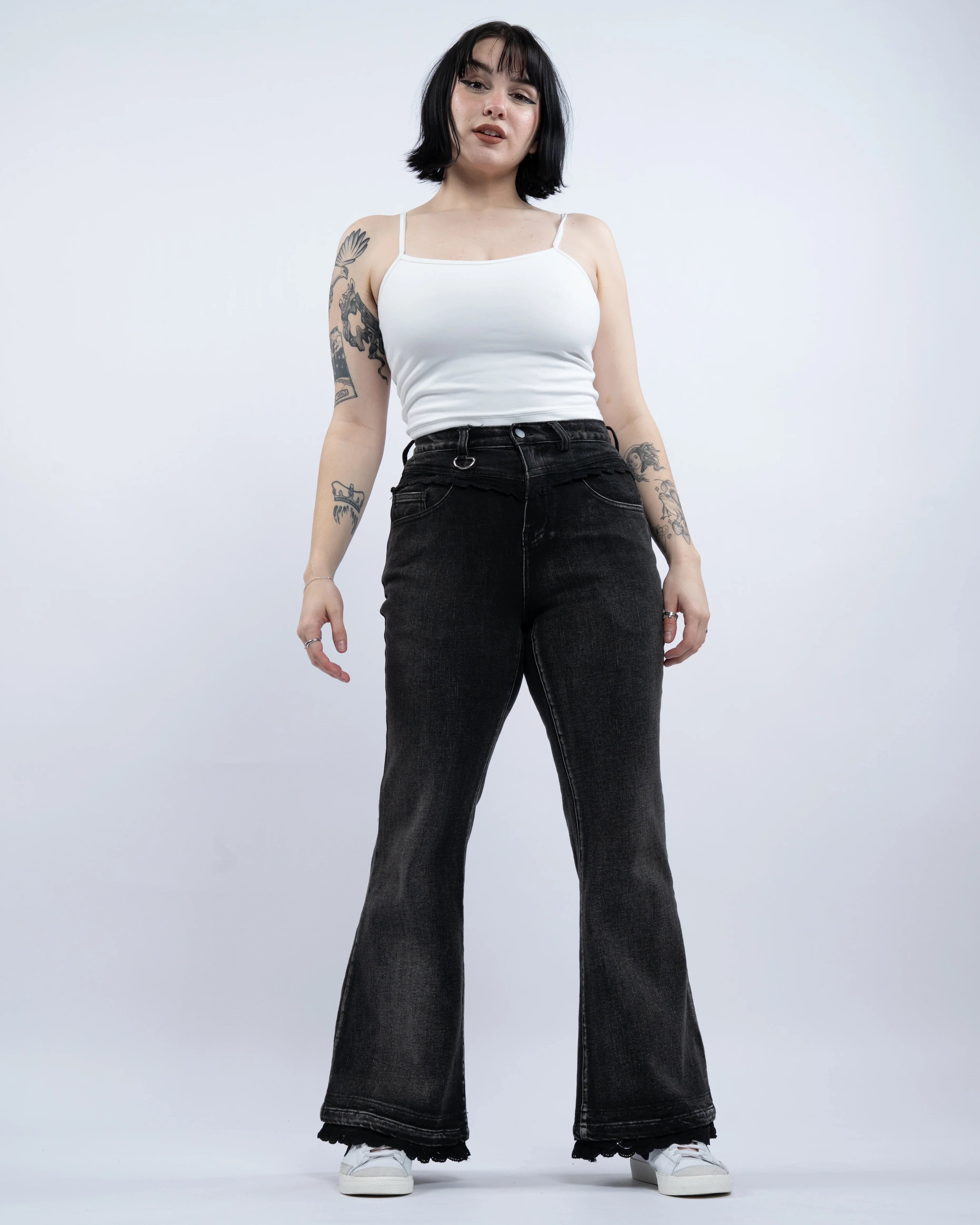 Black Lace Jeans - Image 15