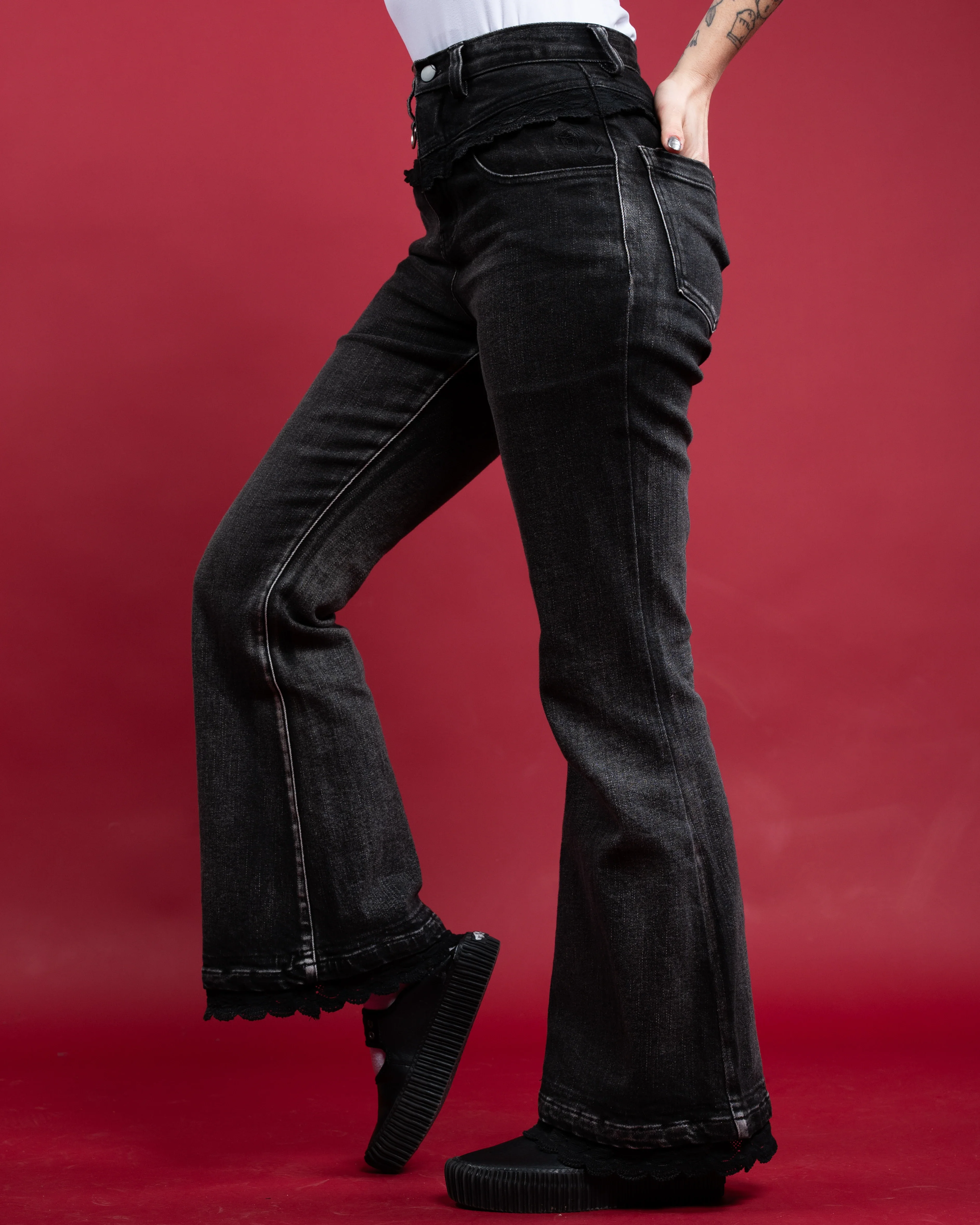 Black Lace Jeans - Image 17