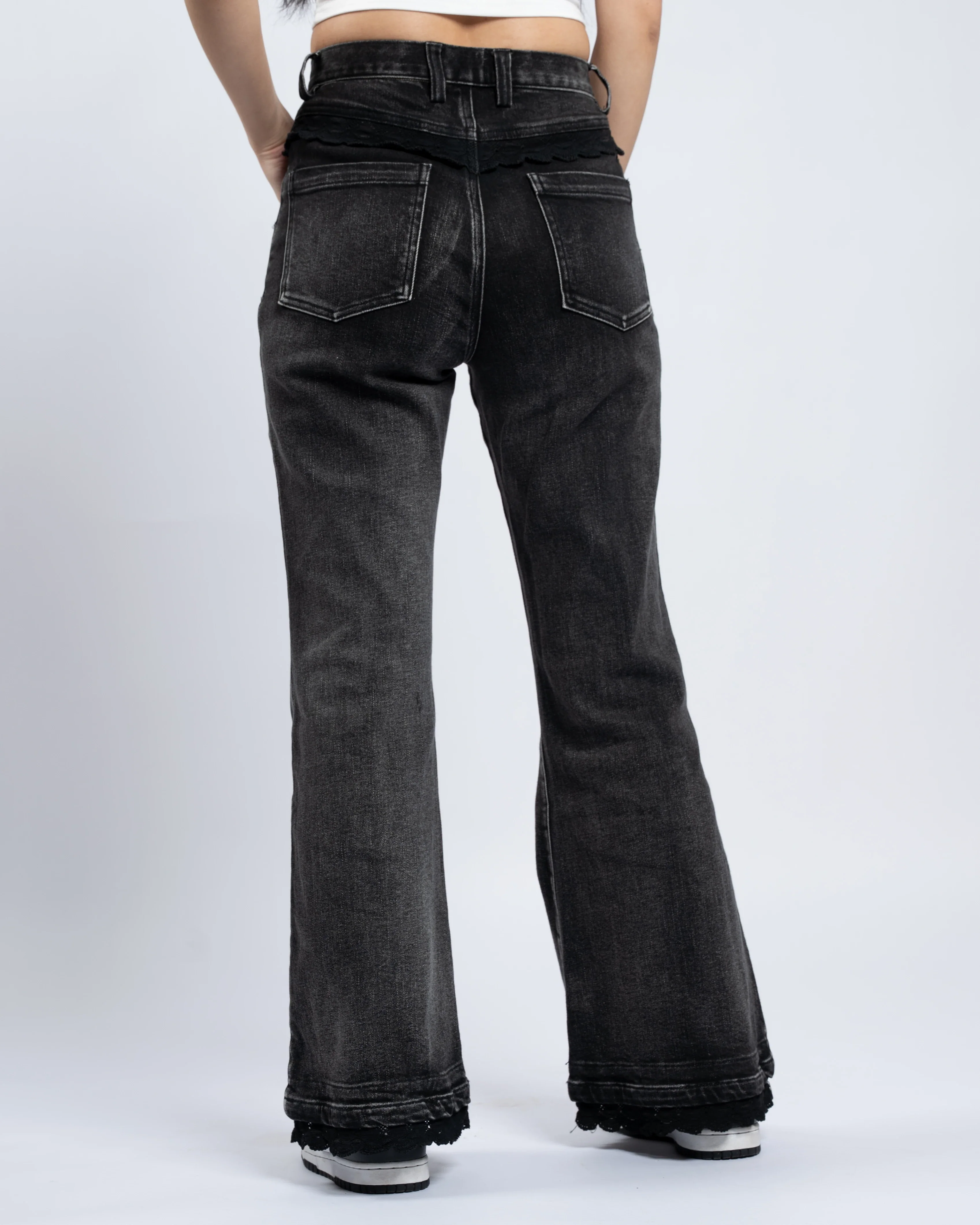 Black Lace Jeans - Image 4