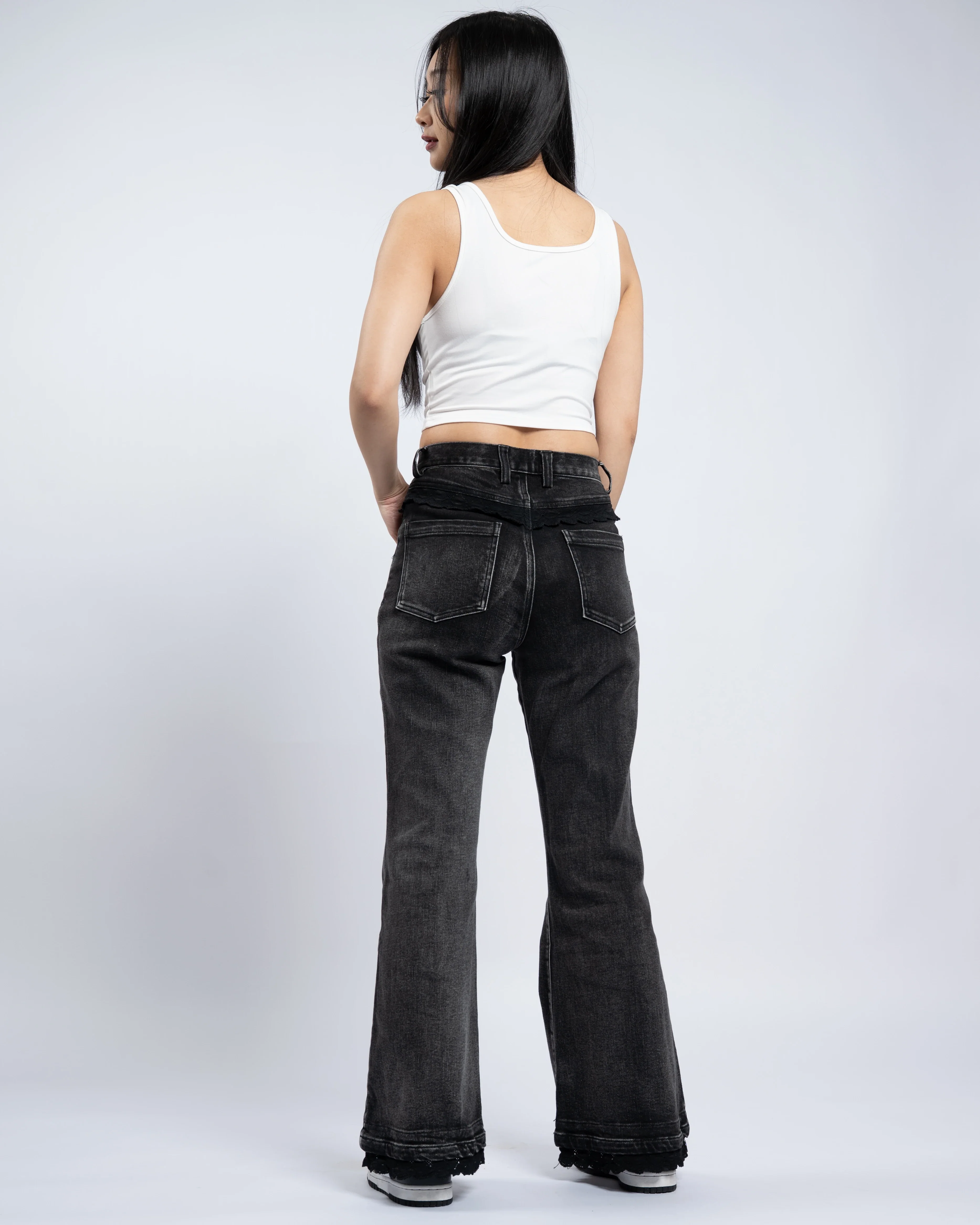 Black Lace Jeans - Image 6