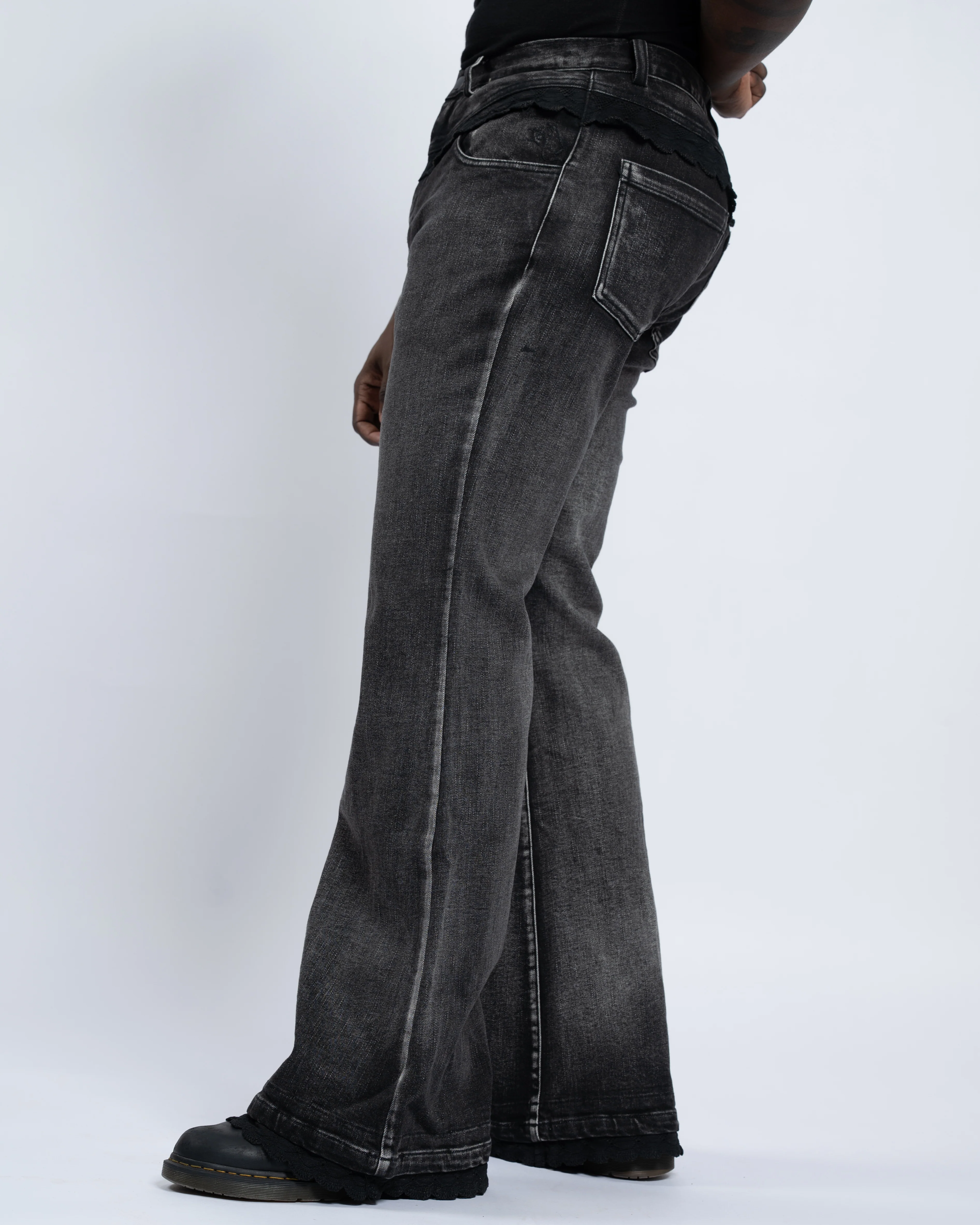 Black Lace Jeans - Image 8
