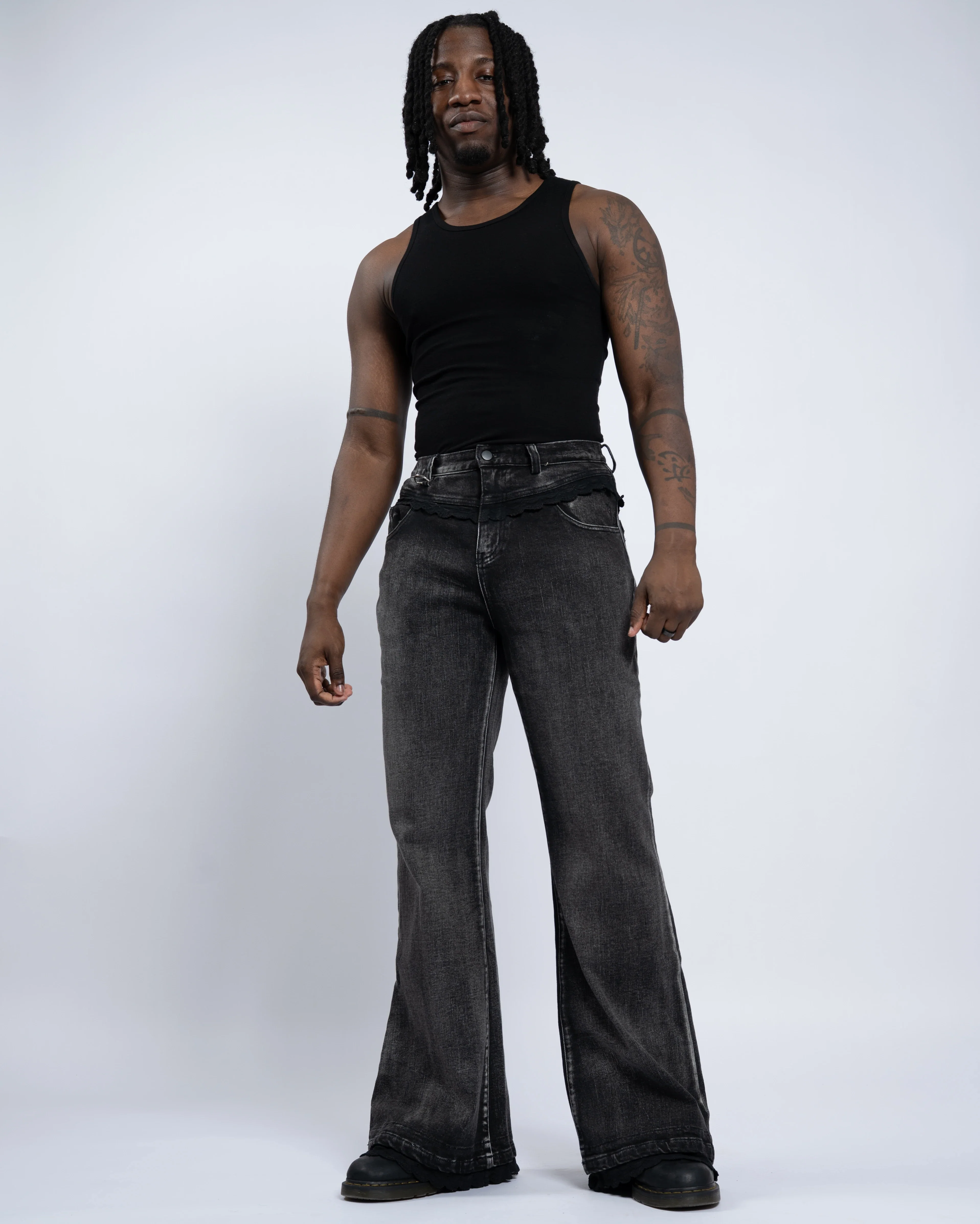 Black Lace Jeans - Image 9