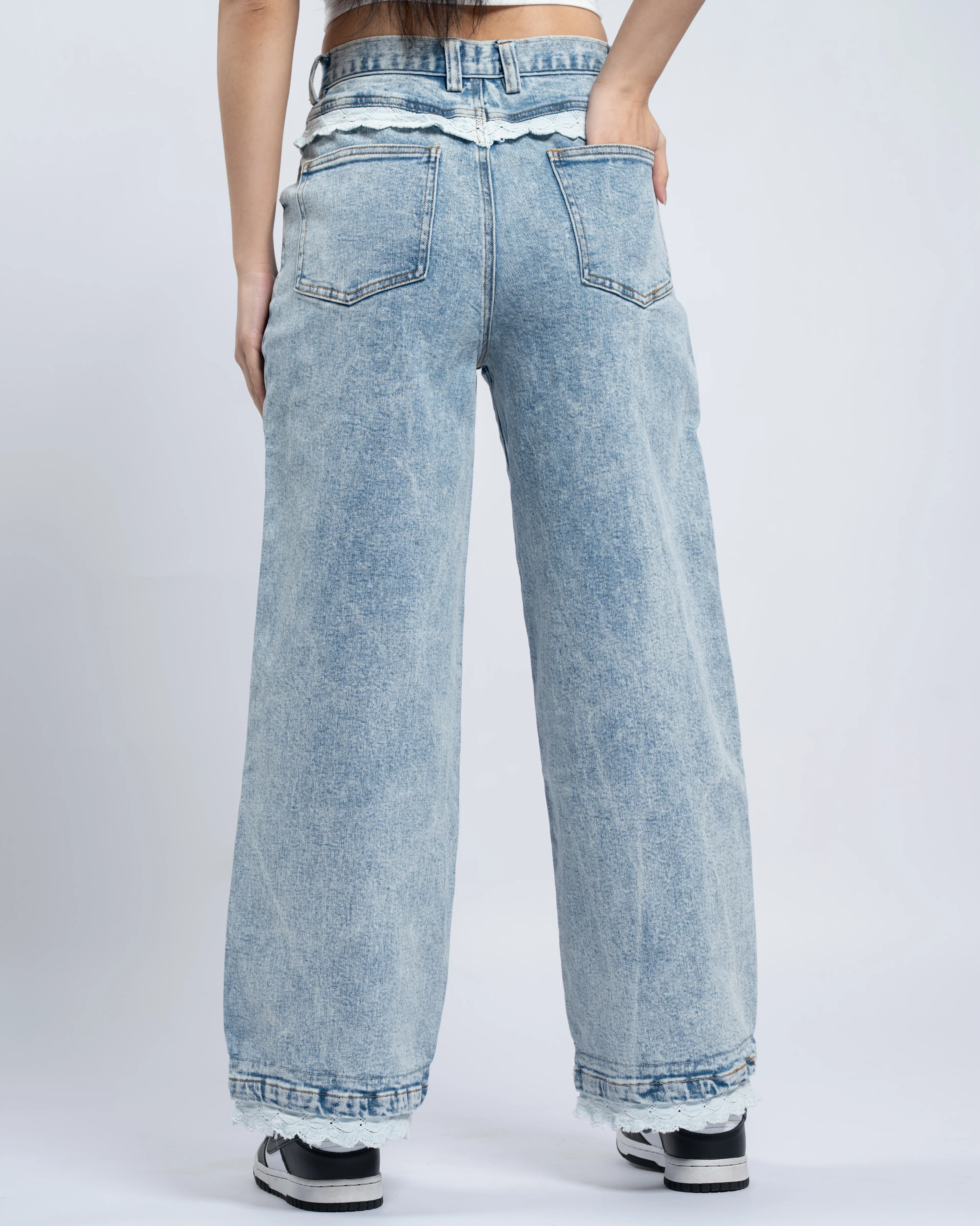 Blue Lace Jeans - Image 4