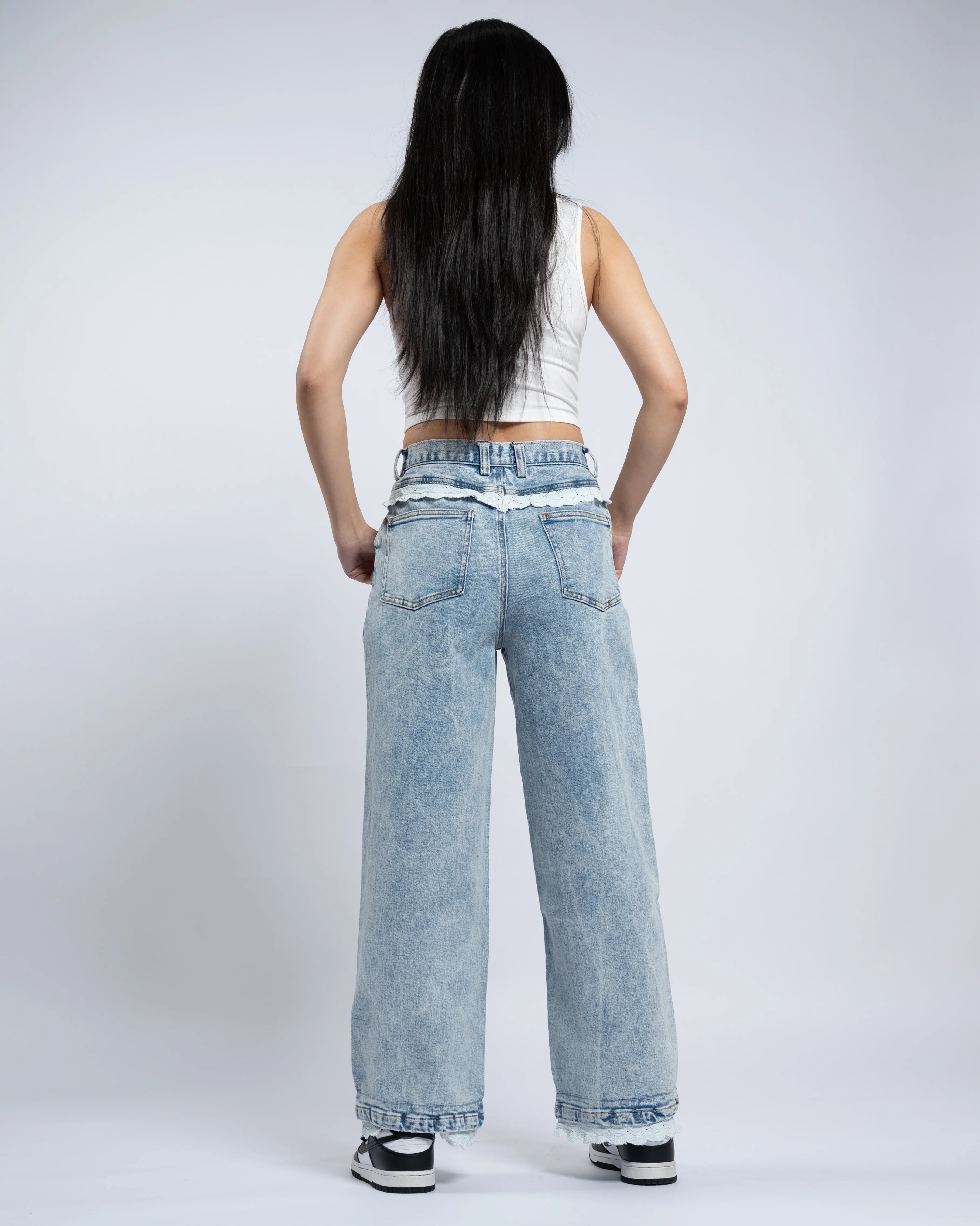 Blue Lace Jeans - Image 6
