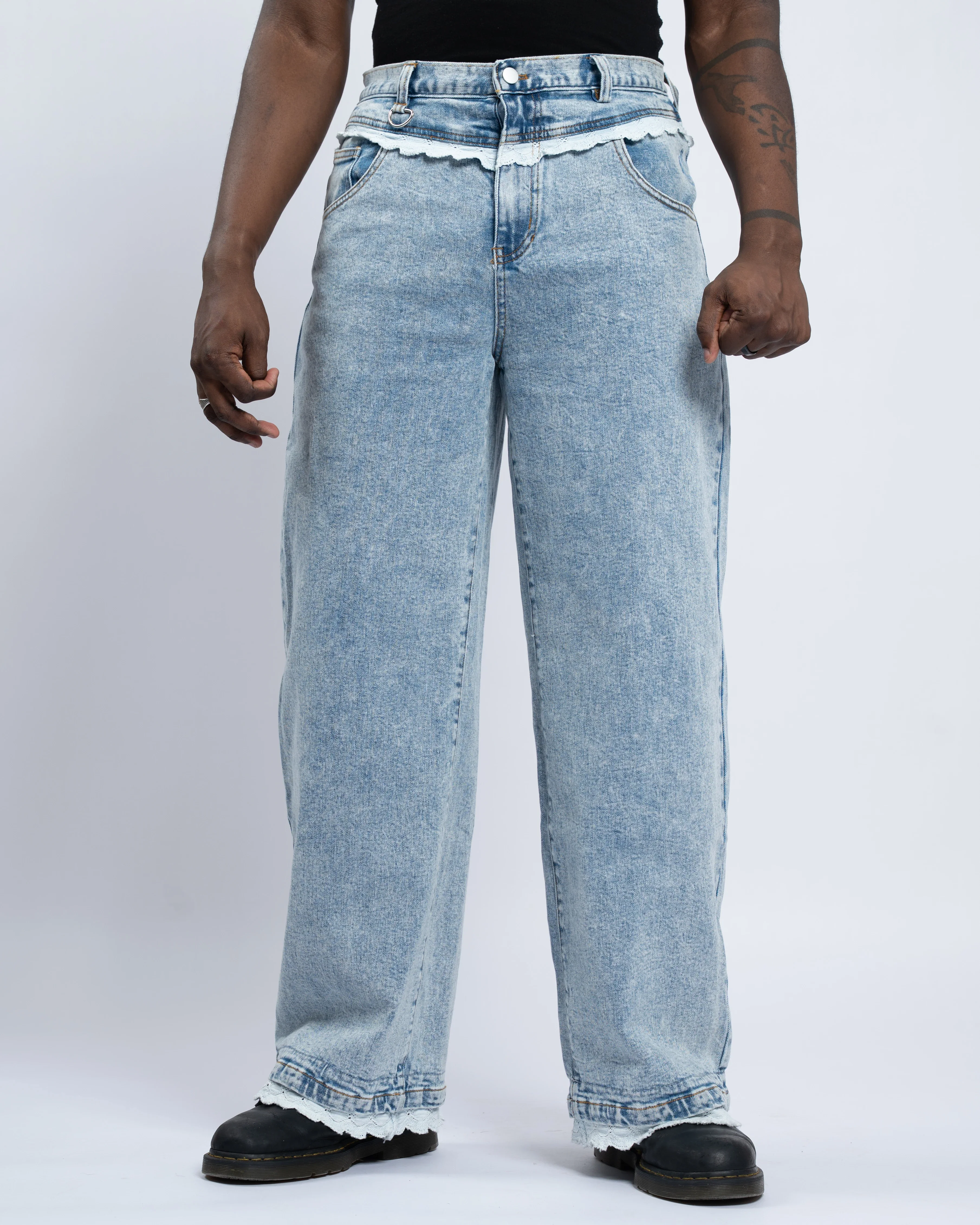 Blue Lace Jeans - Image 7