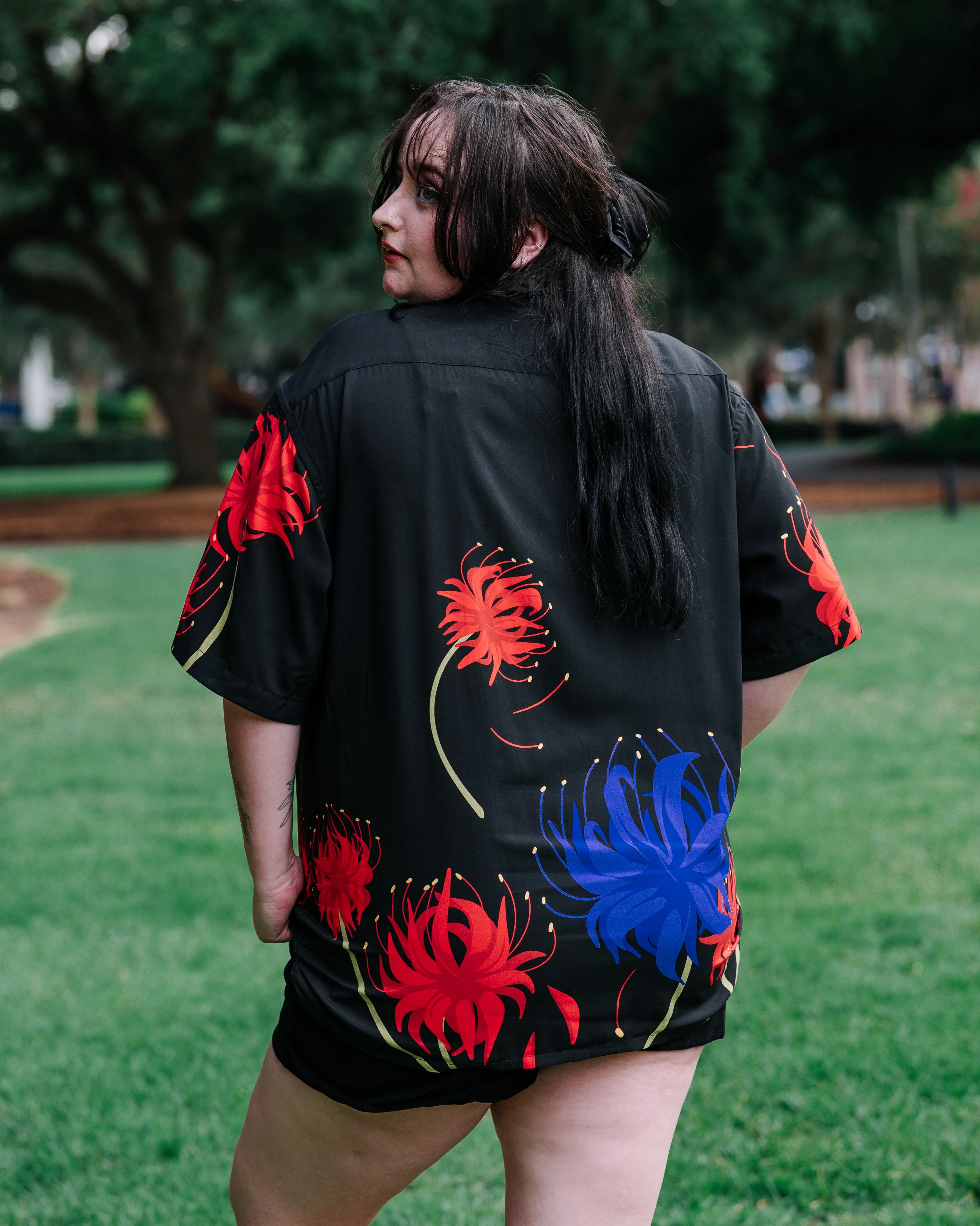 Blue Spider Lily Button Up - Image 4