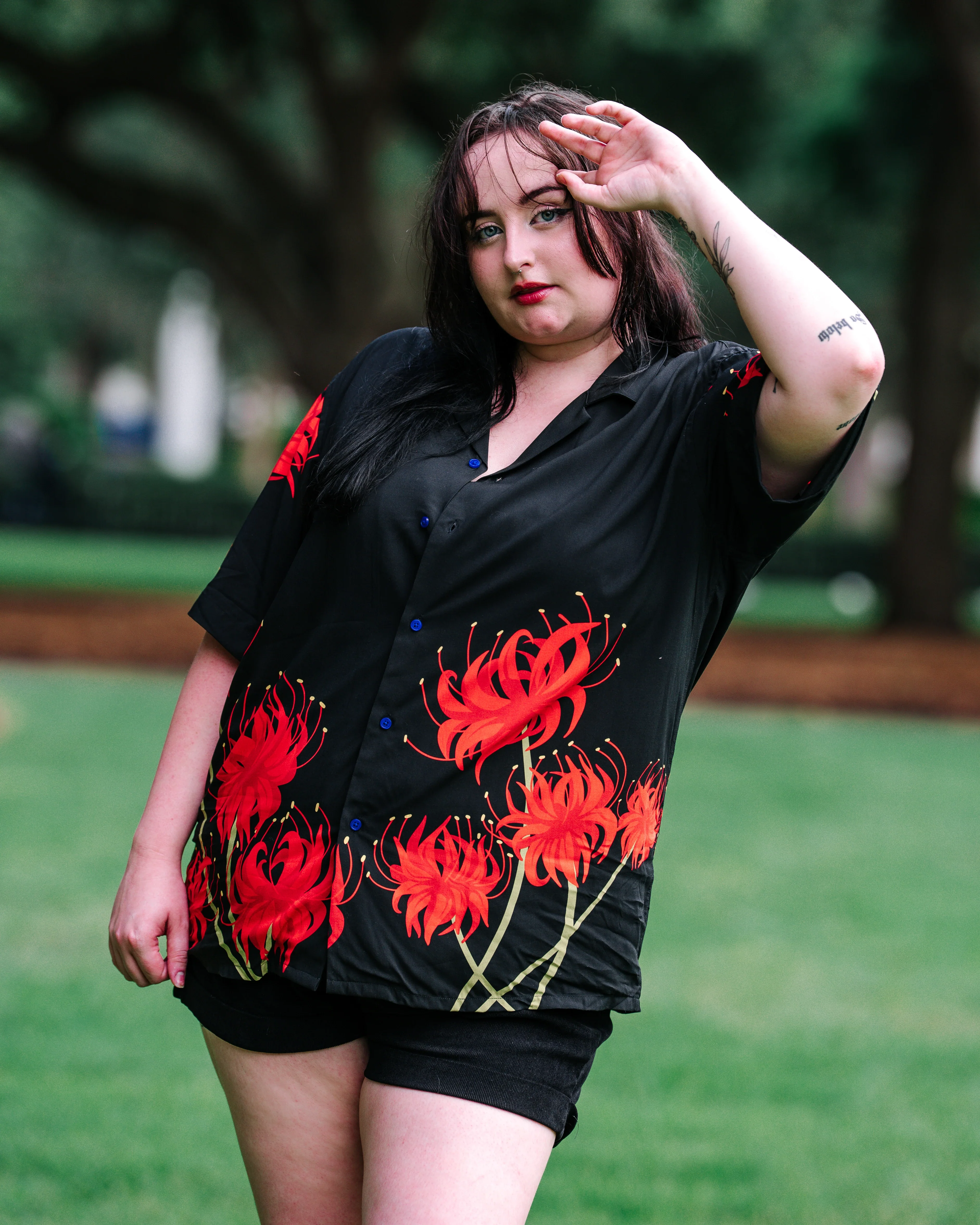 Blue Spider Lily Button Up - Image 5