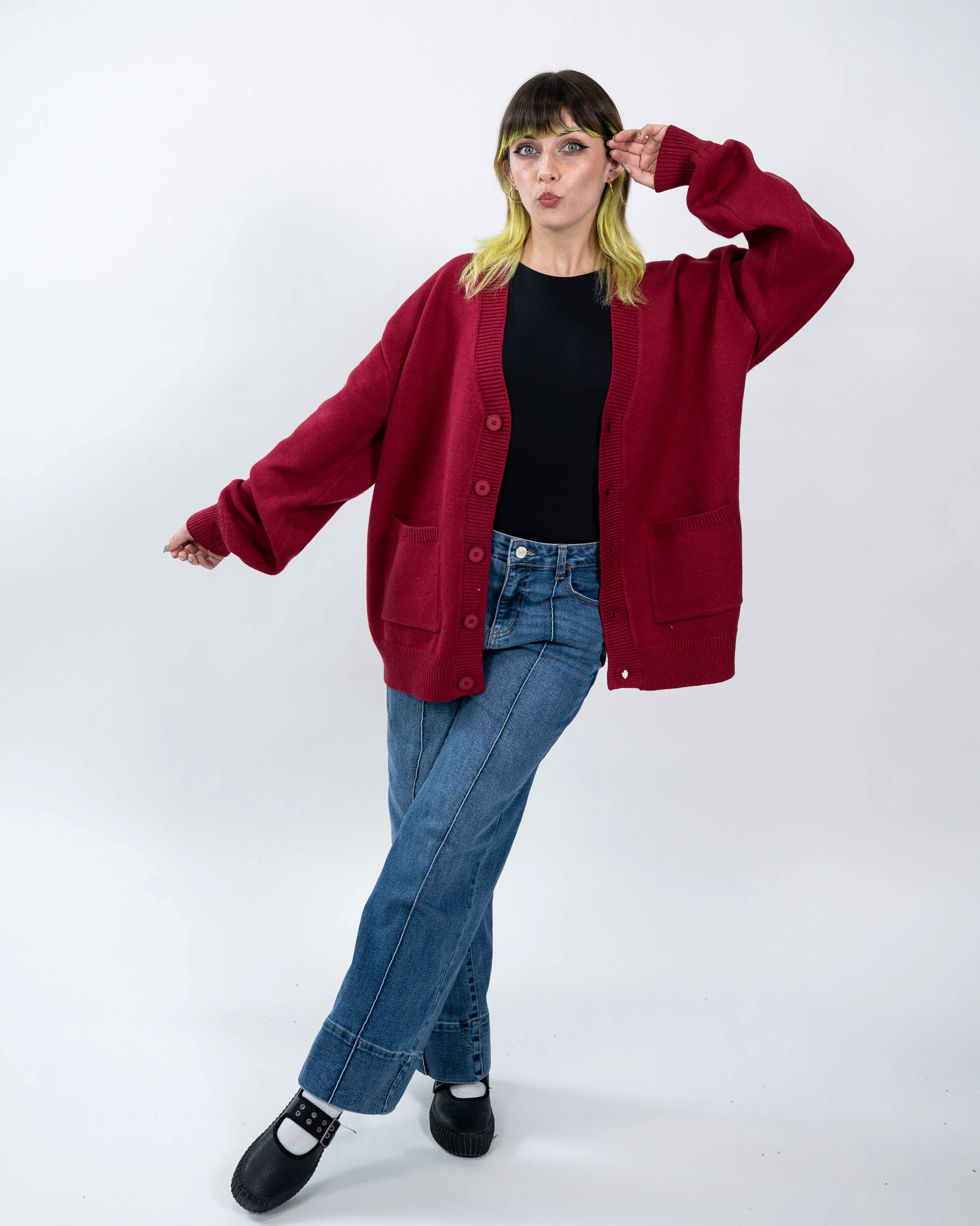 Burgundeez Nuts! Cardigan - Image 3