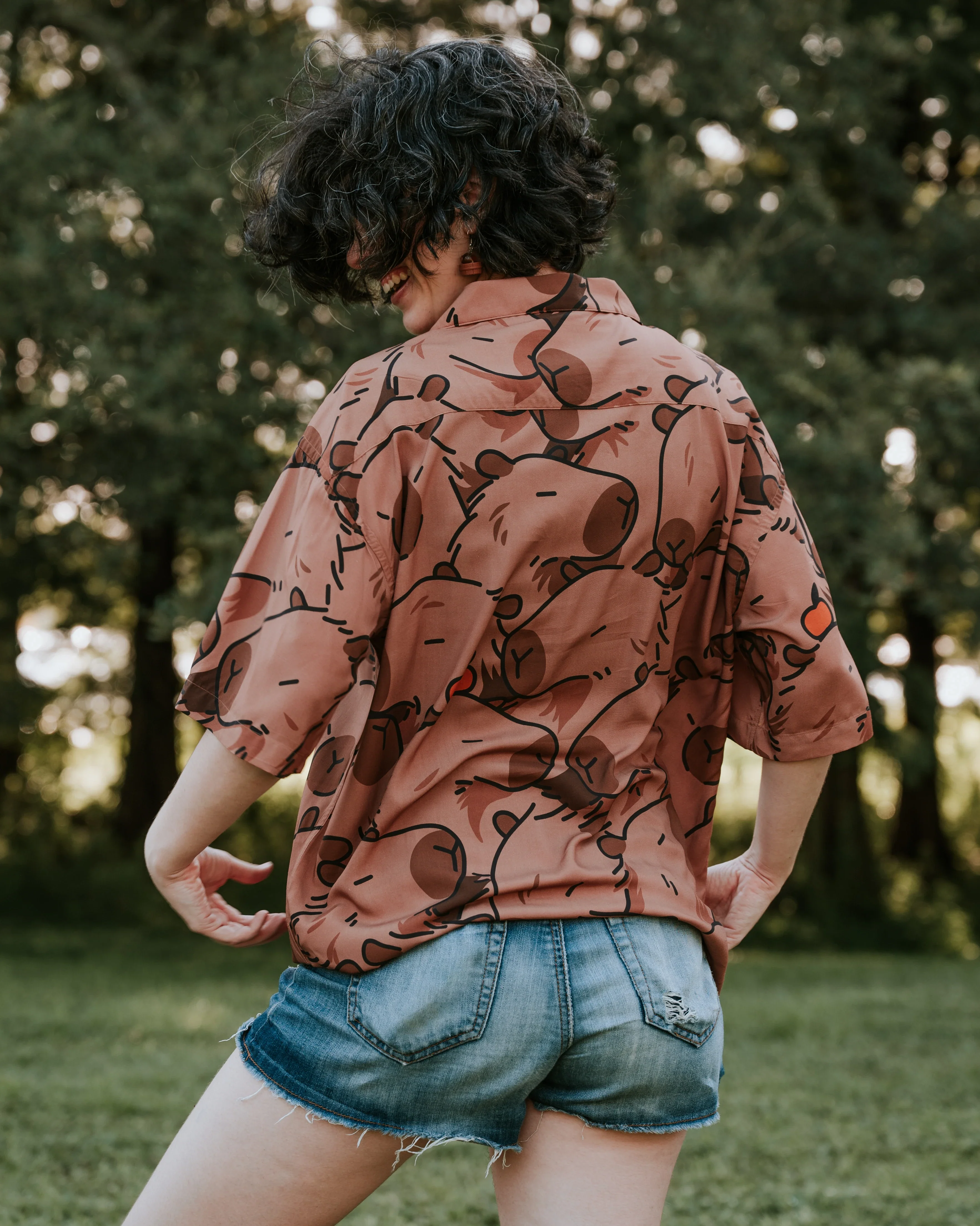 Capybara With Me Button Up - Image 4