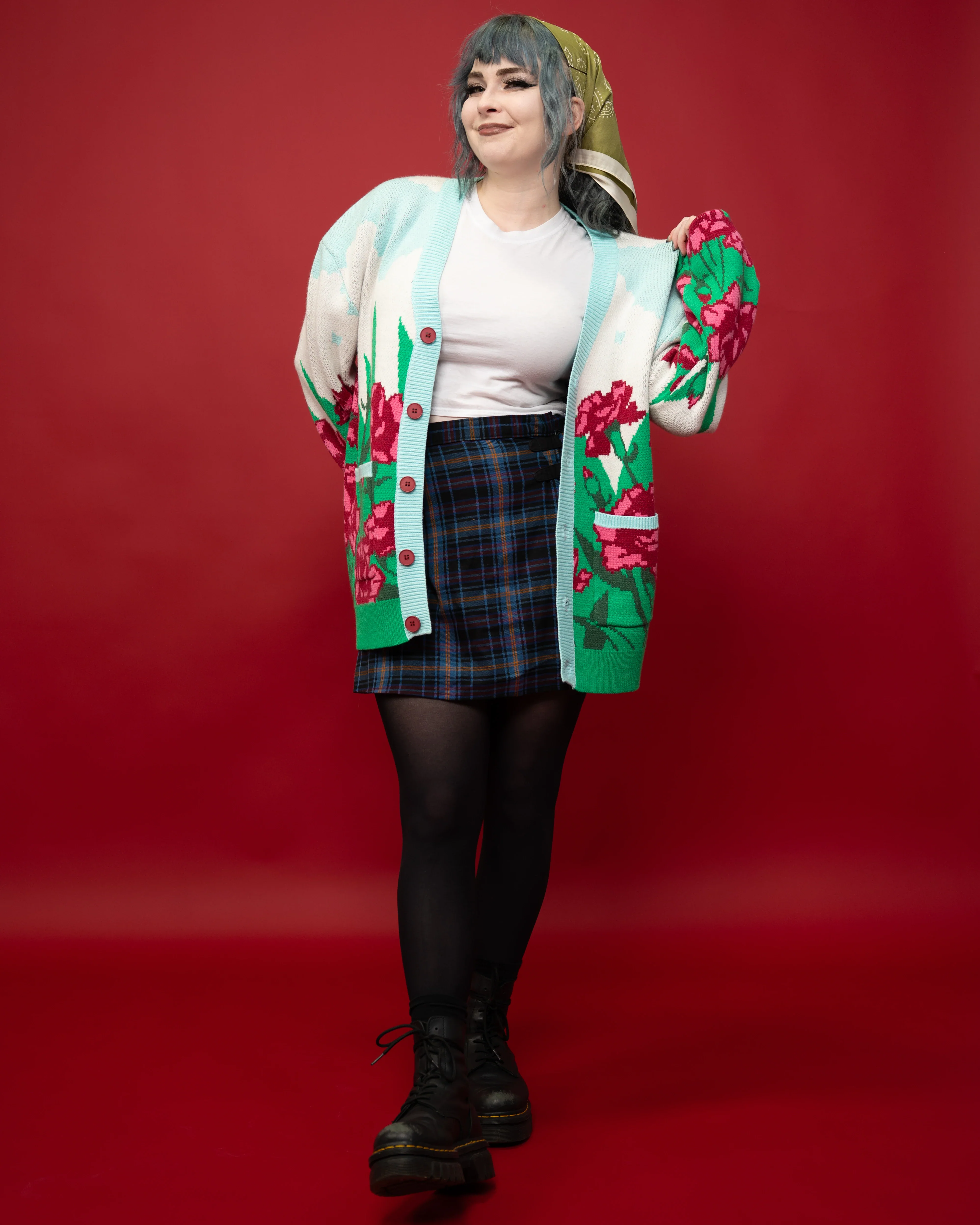 Carnation Flower Cardigan - Image 3