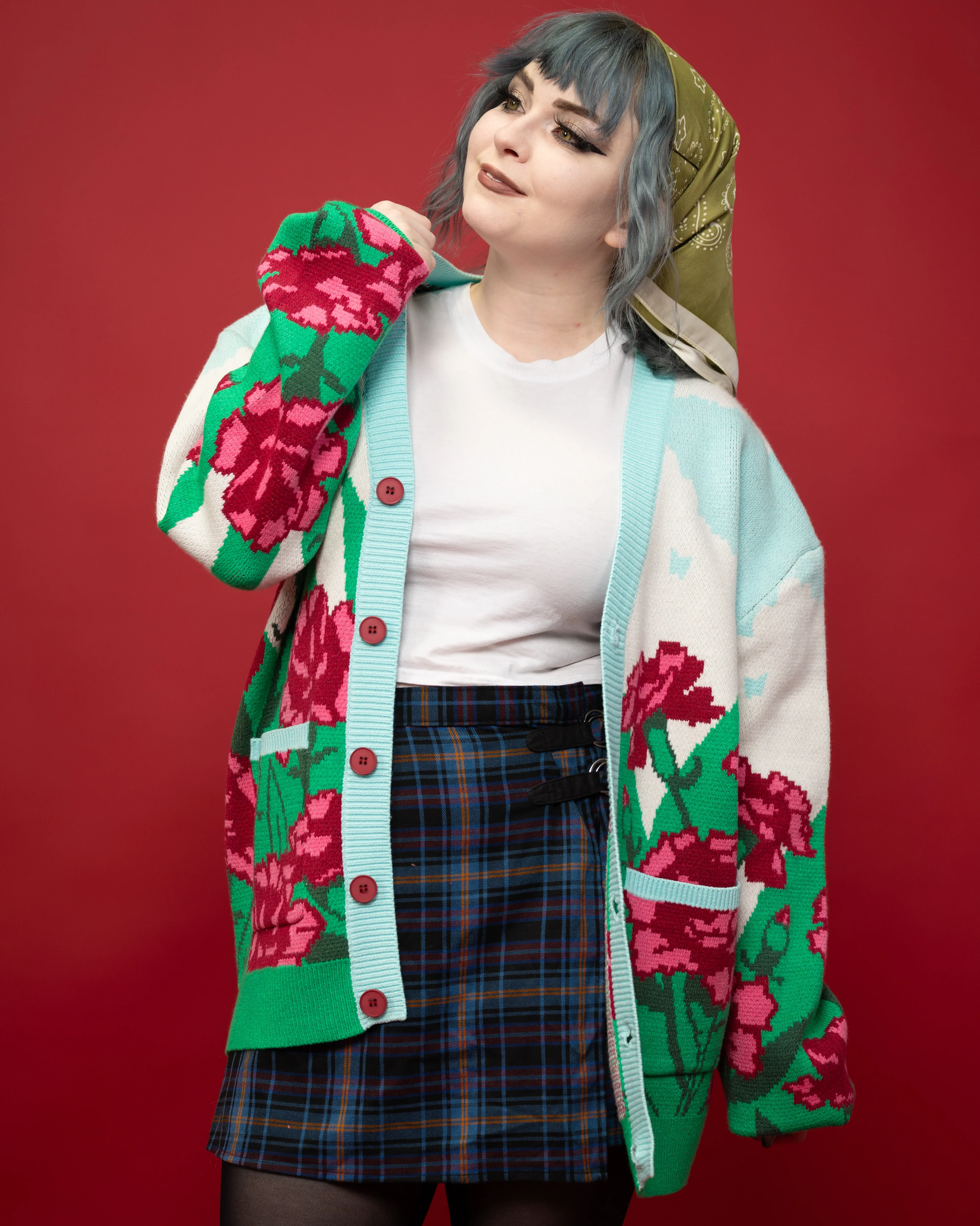 Carnation Flower Cardigan - Image 5