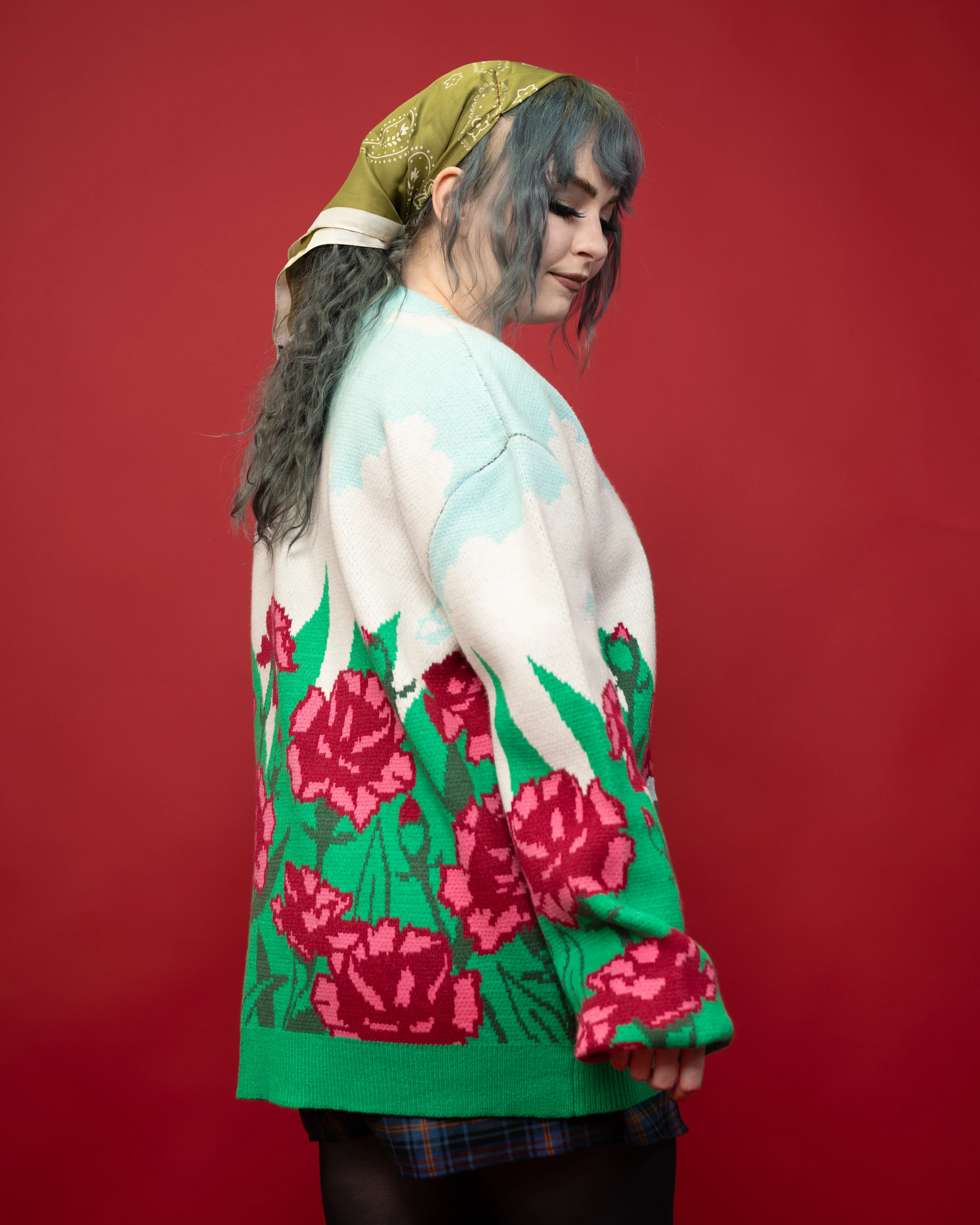 Carnation Flower Cardigan - Image 6