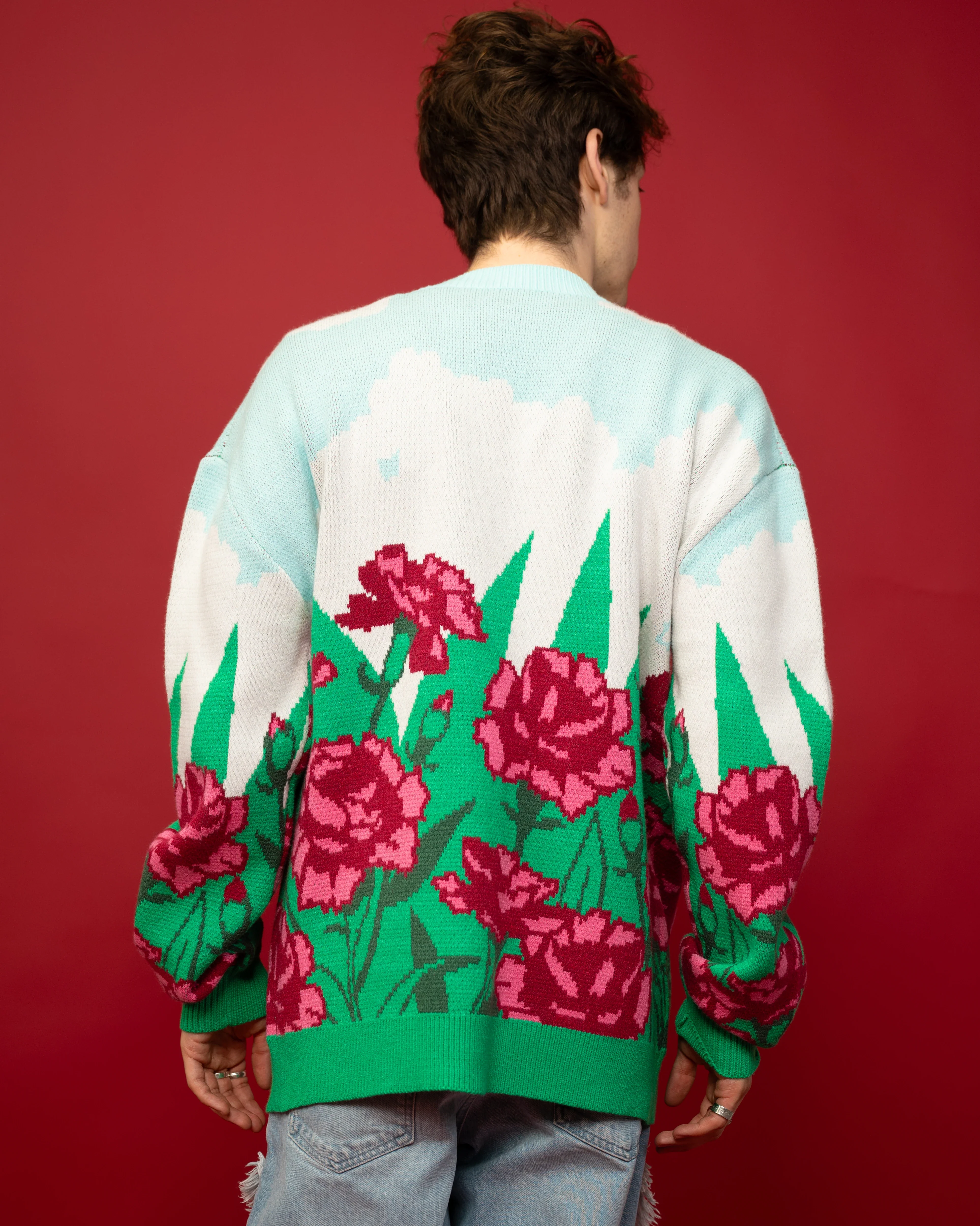 Carnation Flower Cardigan - Image 8