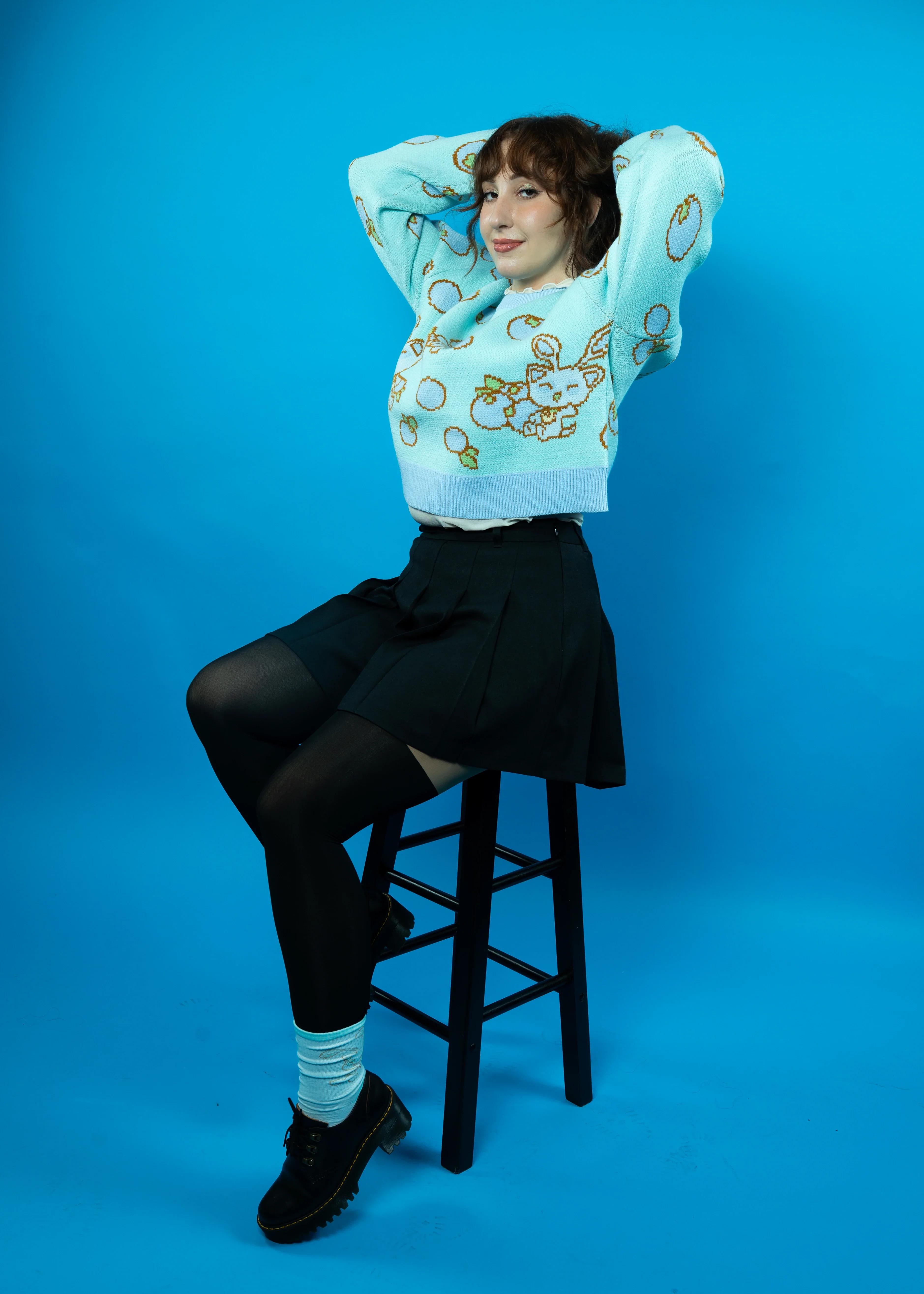 Cropped Baby Aisha Blueberry Sweater - Image 5