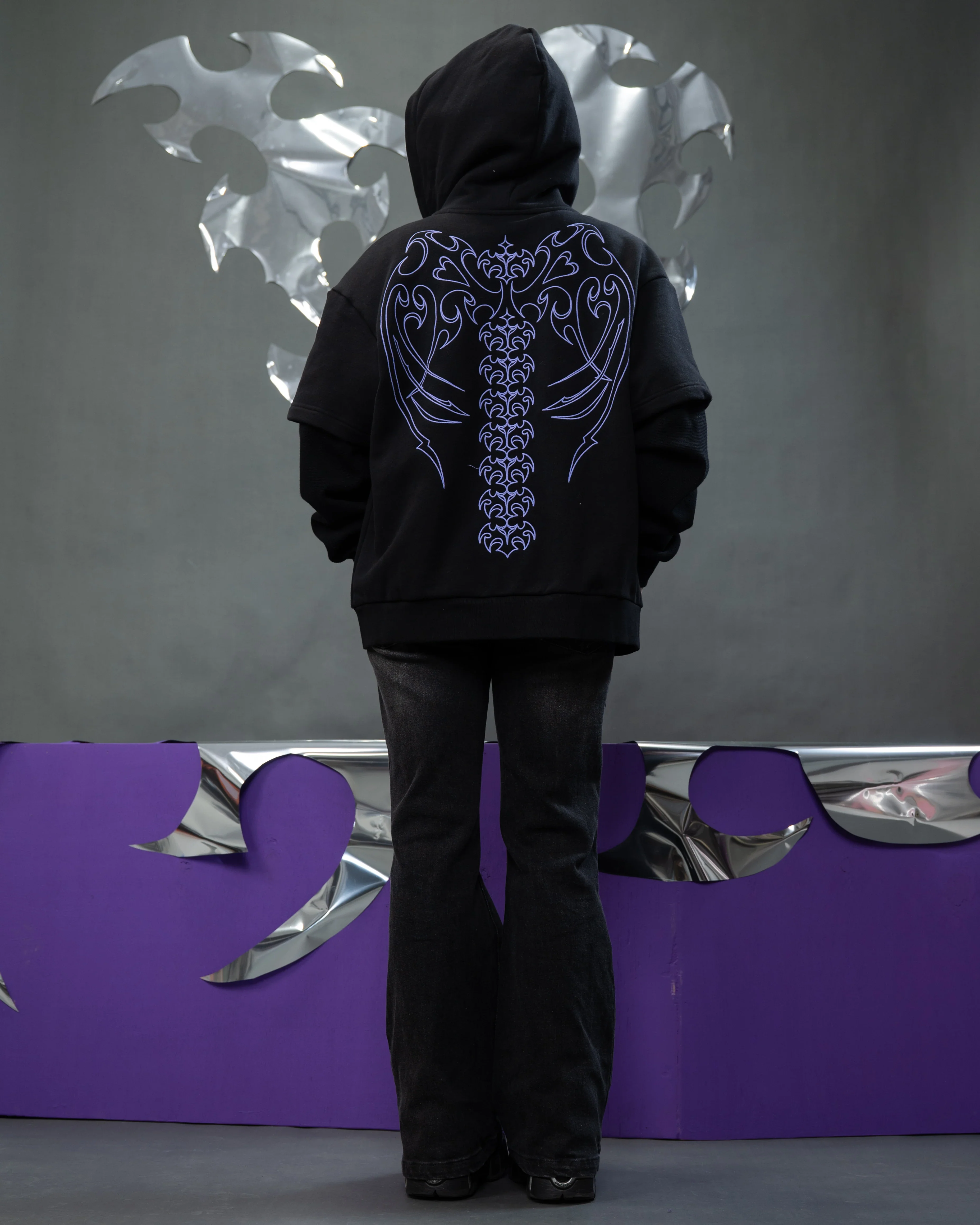 Cyber Angel Zip Up Hoodie - Image 3