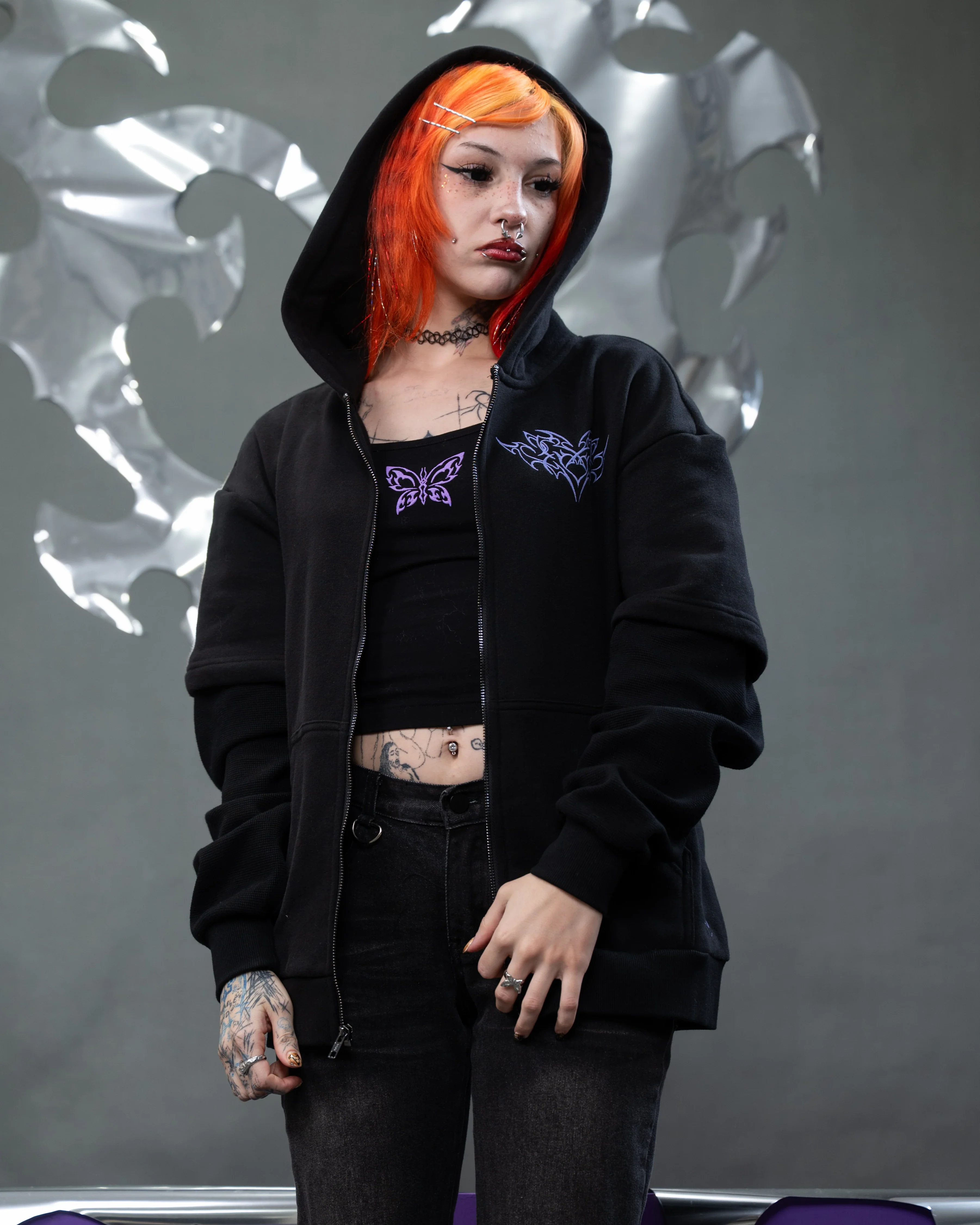 Cyber Angel Zip Up Hoodie - Image 6