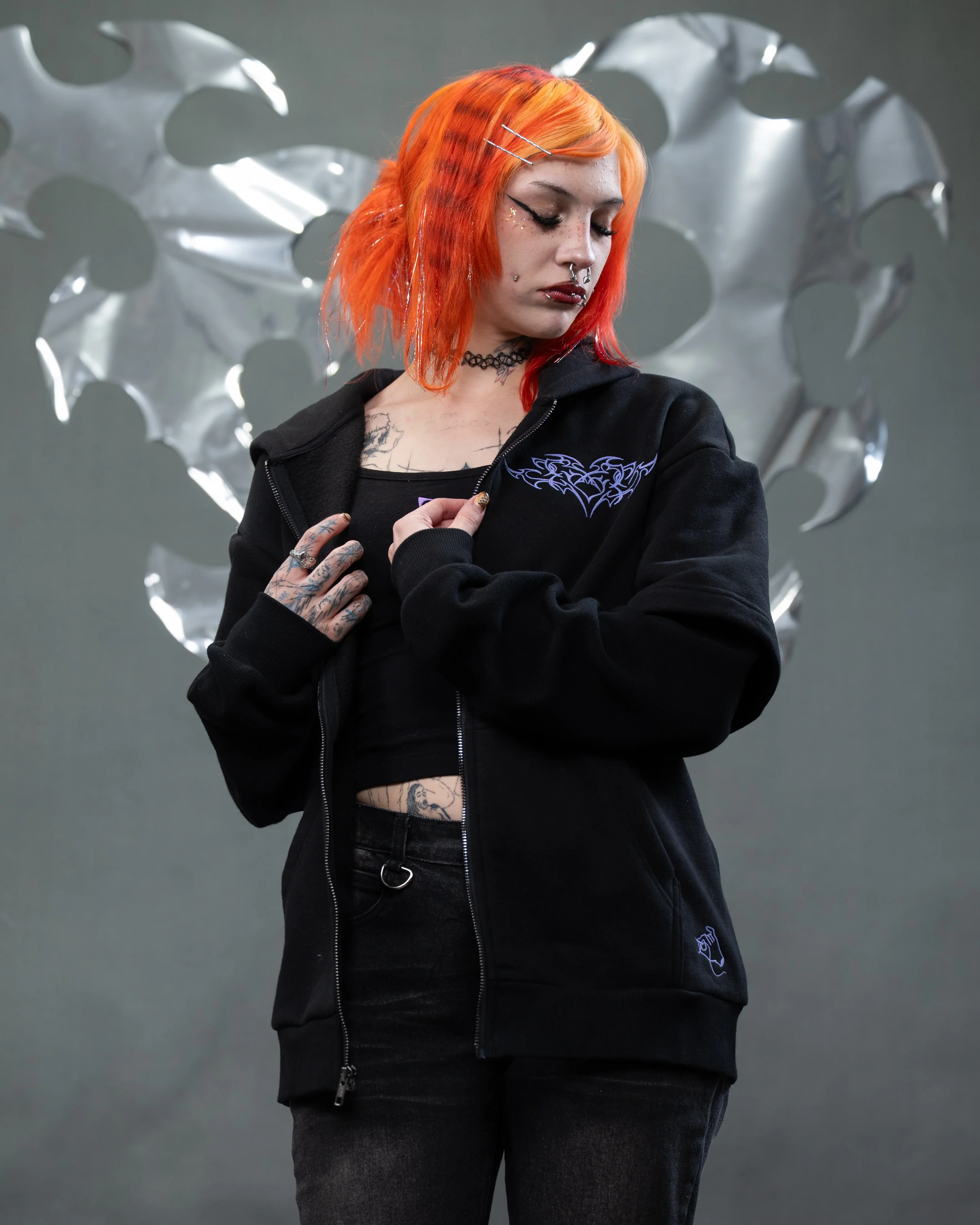 Cyber Angel Zip Up Hoodie - Image 7