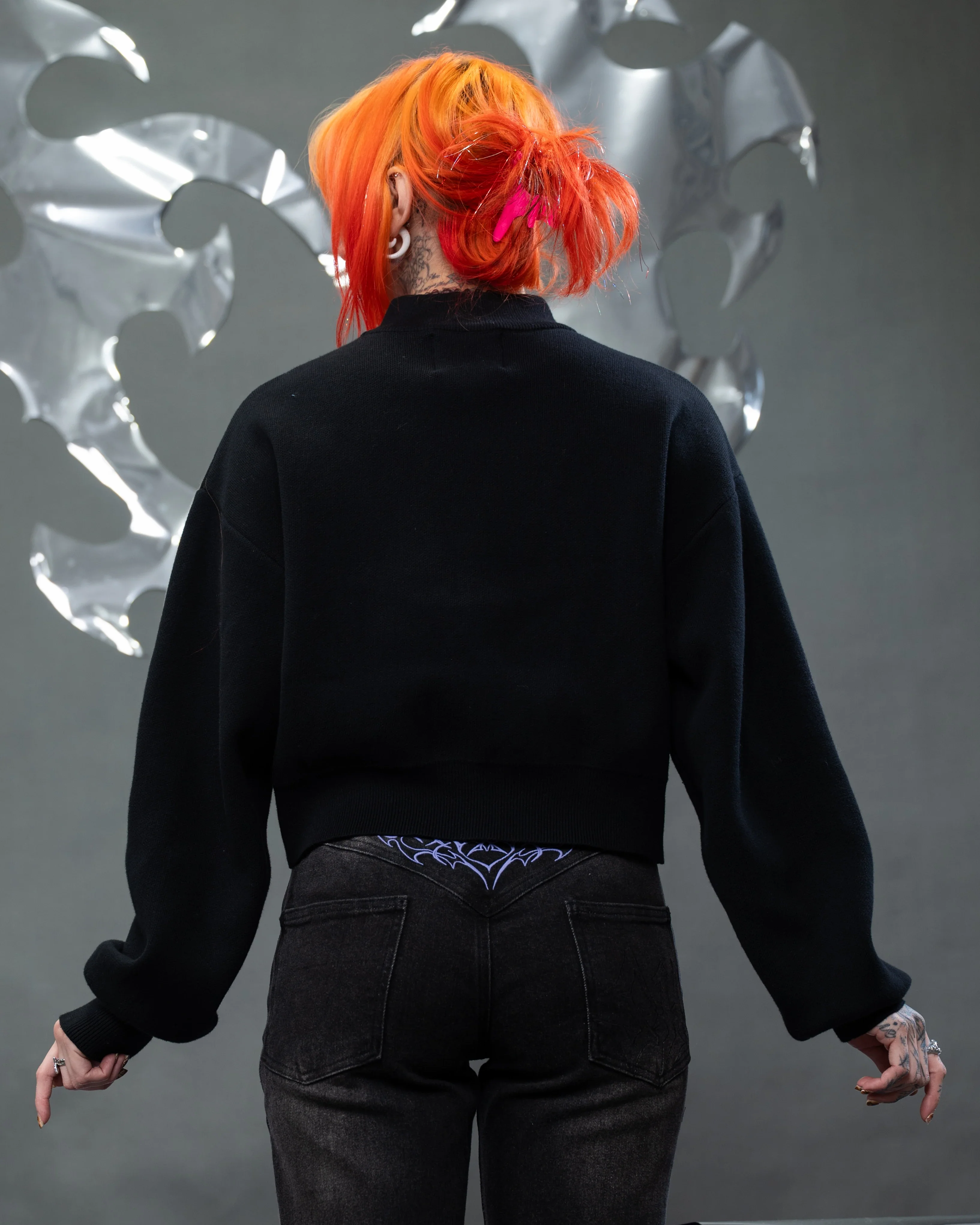 Cyber Heart Cut Out Sweater - Image 5
