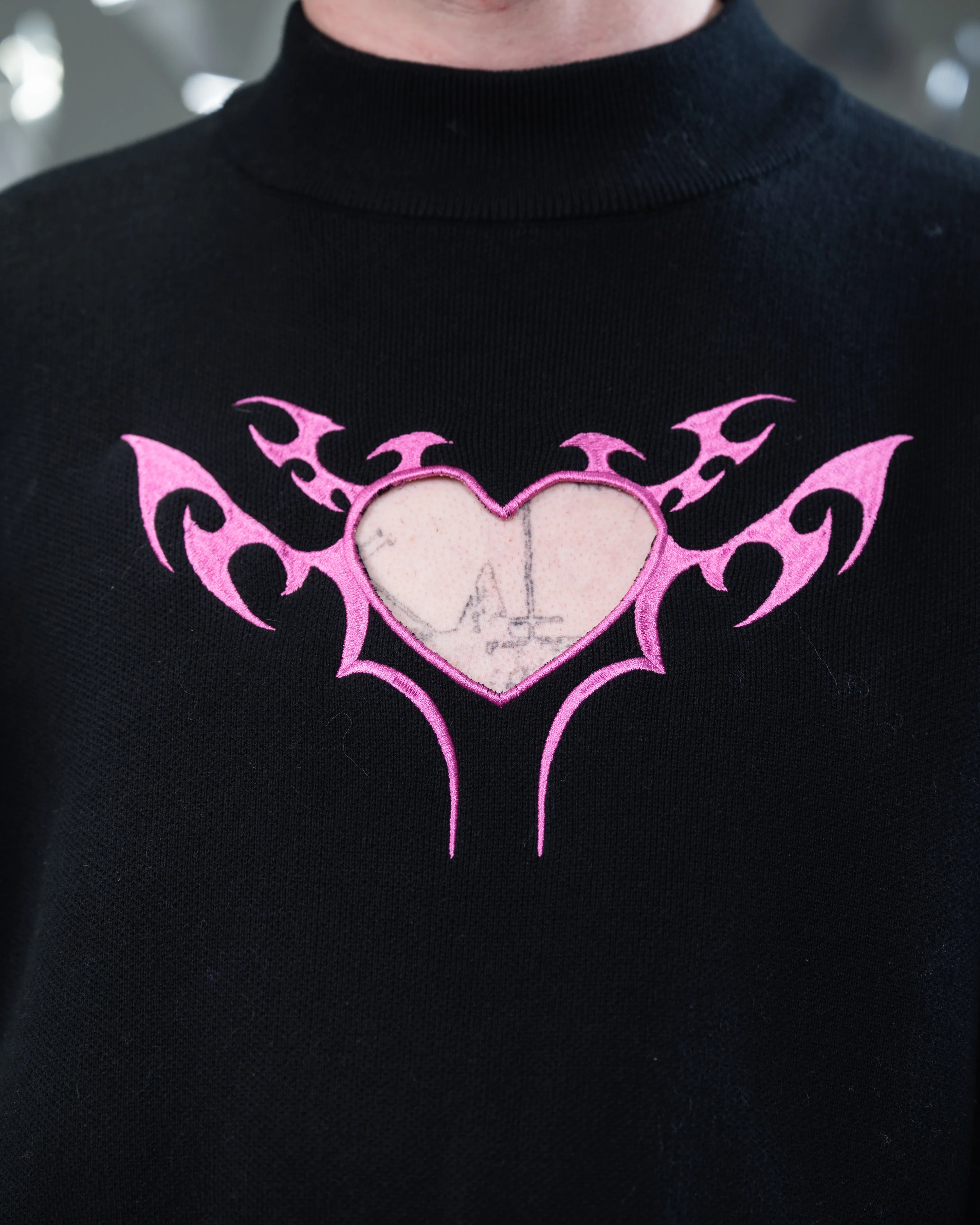 Cyber Heart Cut Out Sweater - Image 9