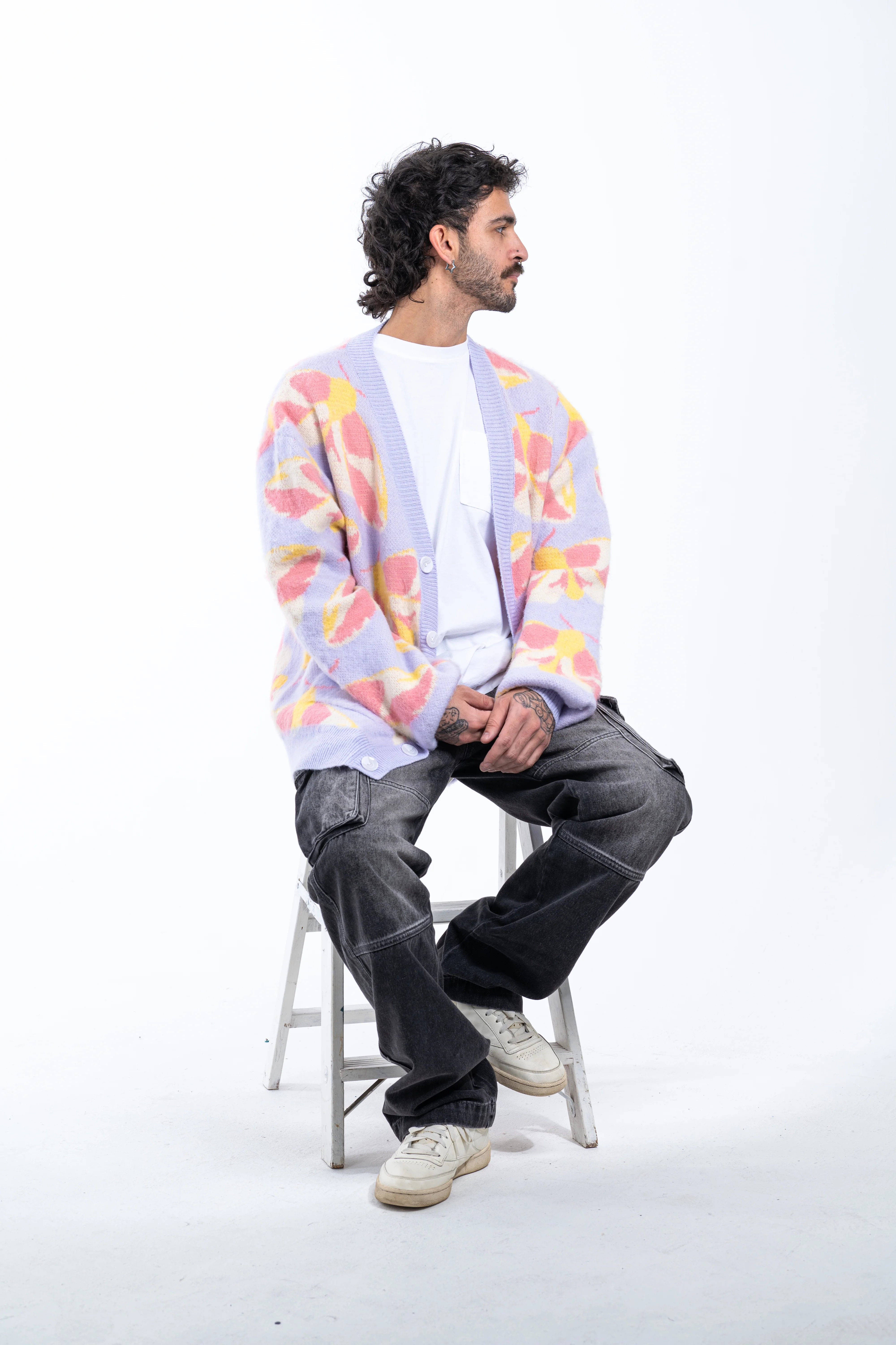 Fuzzy Rosy Maple Moth Cardigan - Image 7