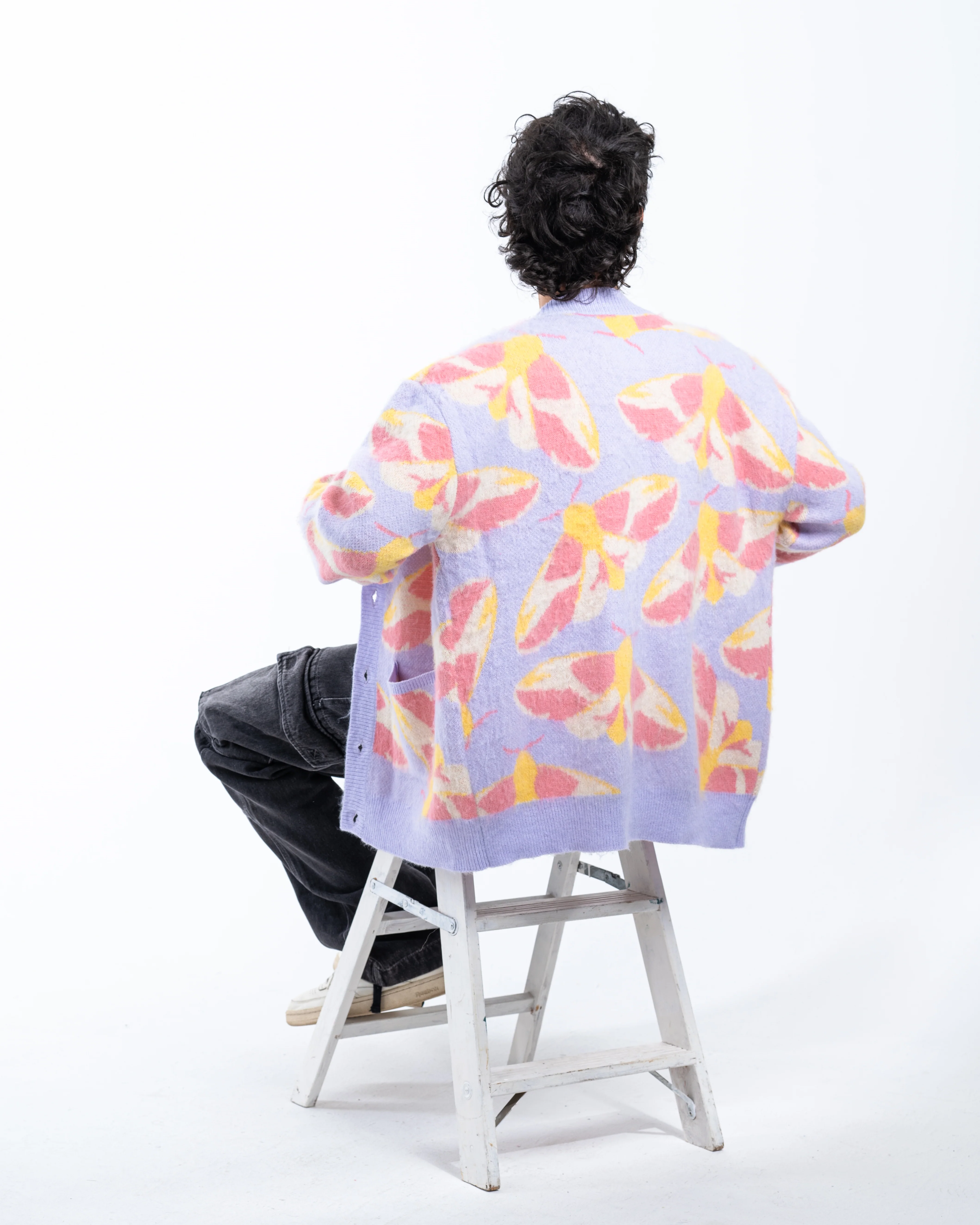 Fuzzy Rosy Maple Moth Cardigan - Image 8