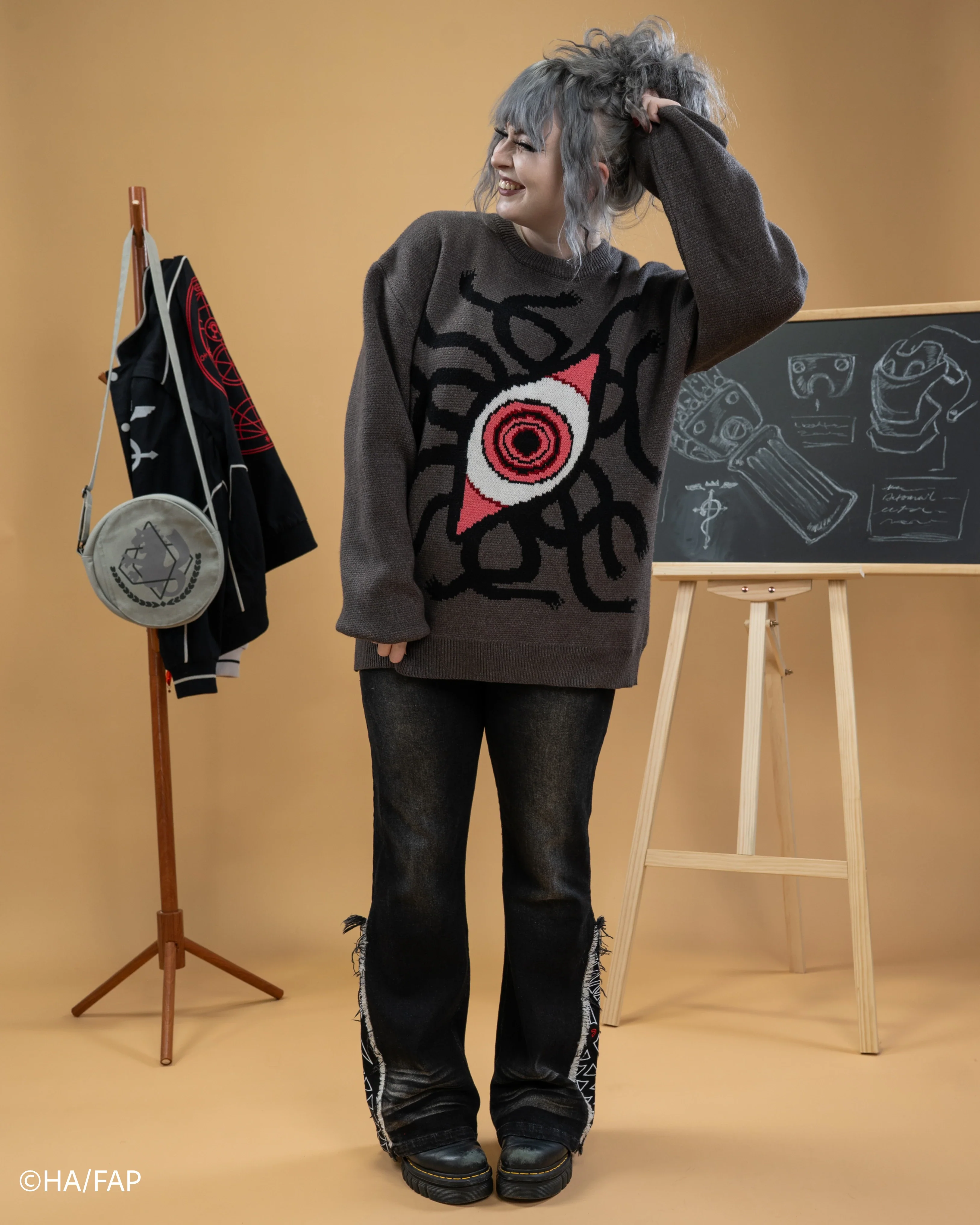 Grey Knit Gate Sweater - Image 3