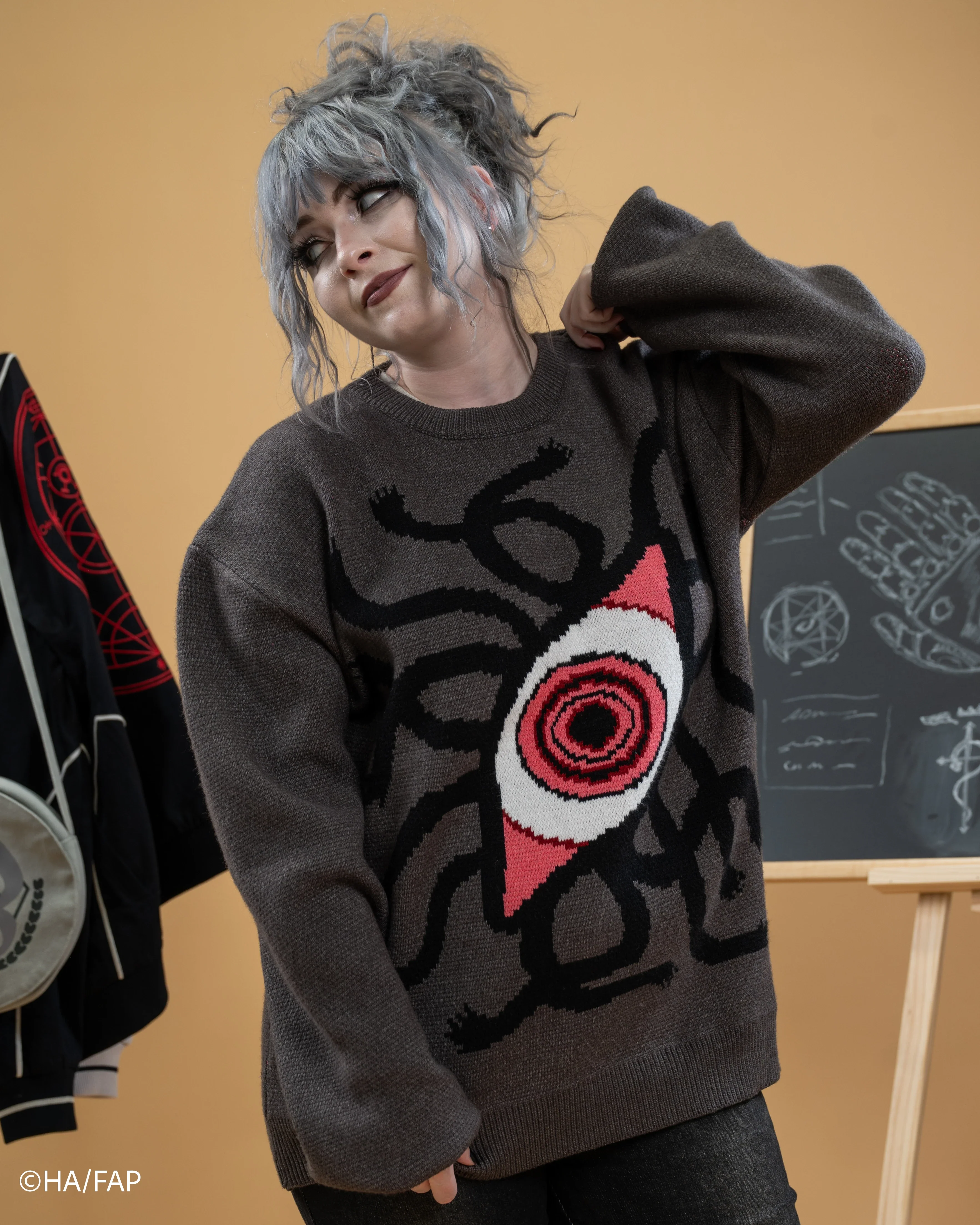Grey Knit Gate Sweater - Image 4