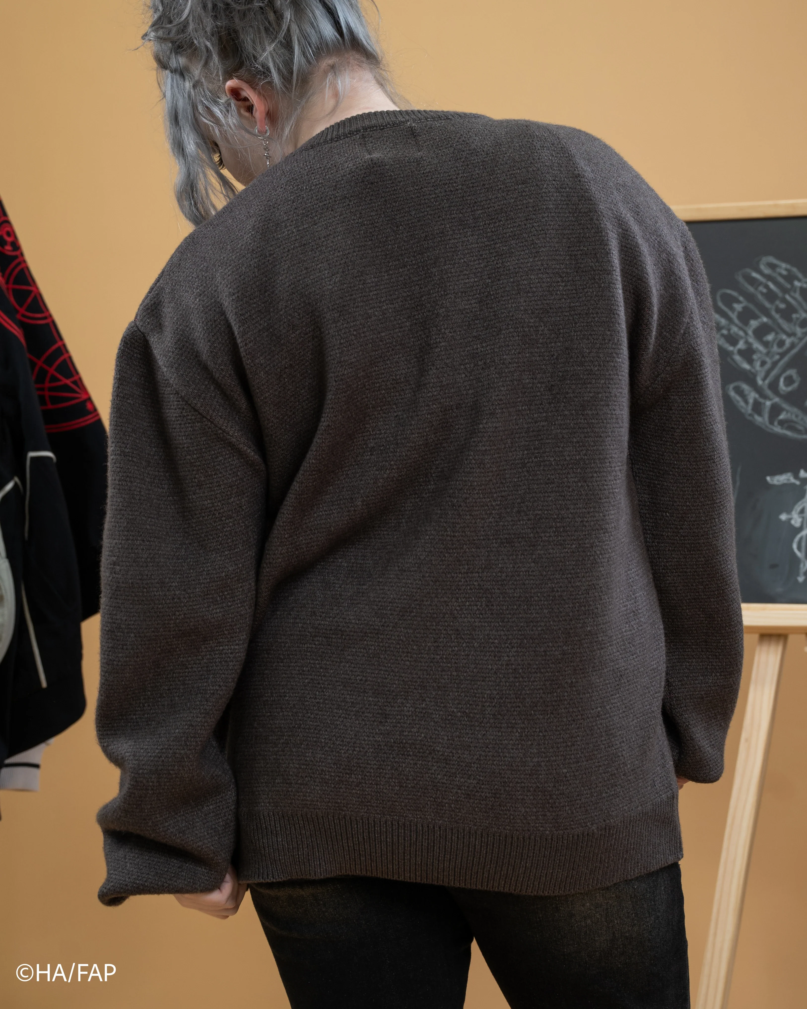 Grey Knit Gate Sweater - Image 5