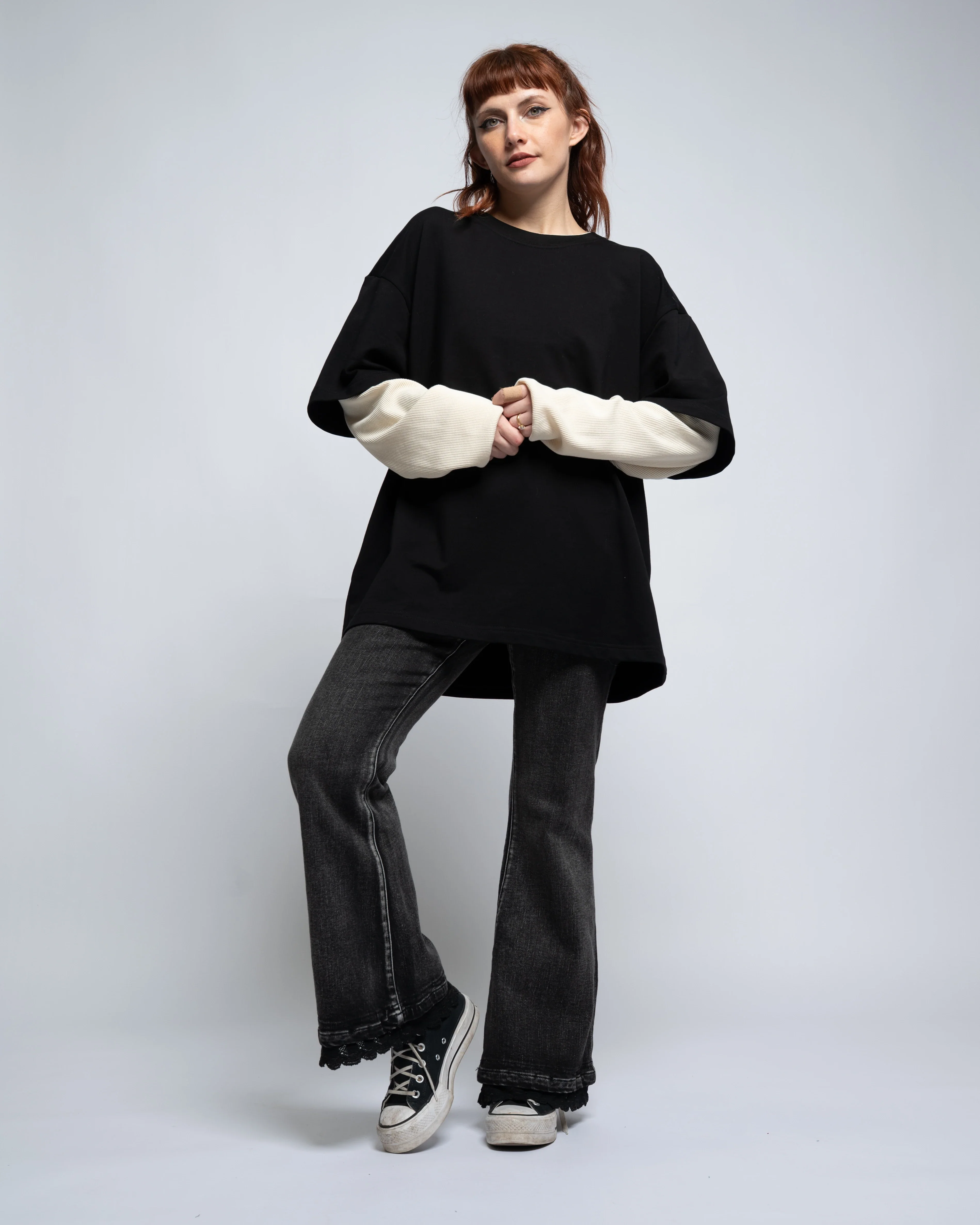 Layered Waffle Knit Long Sleeve - Image 3