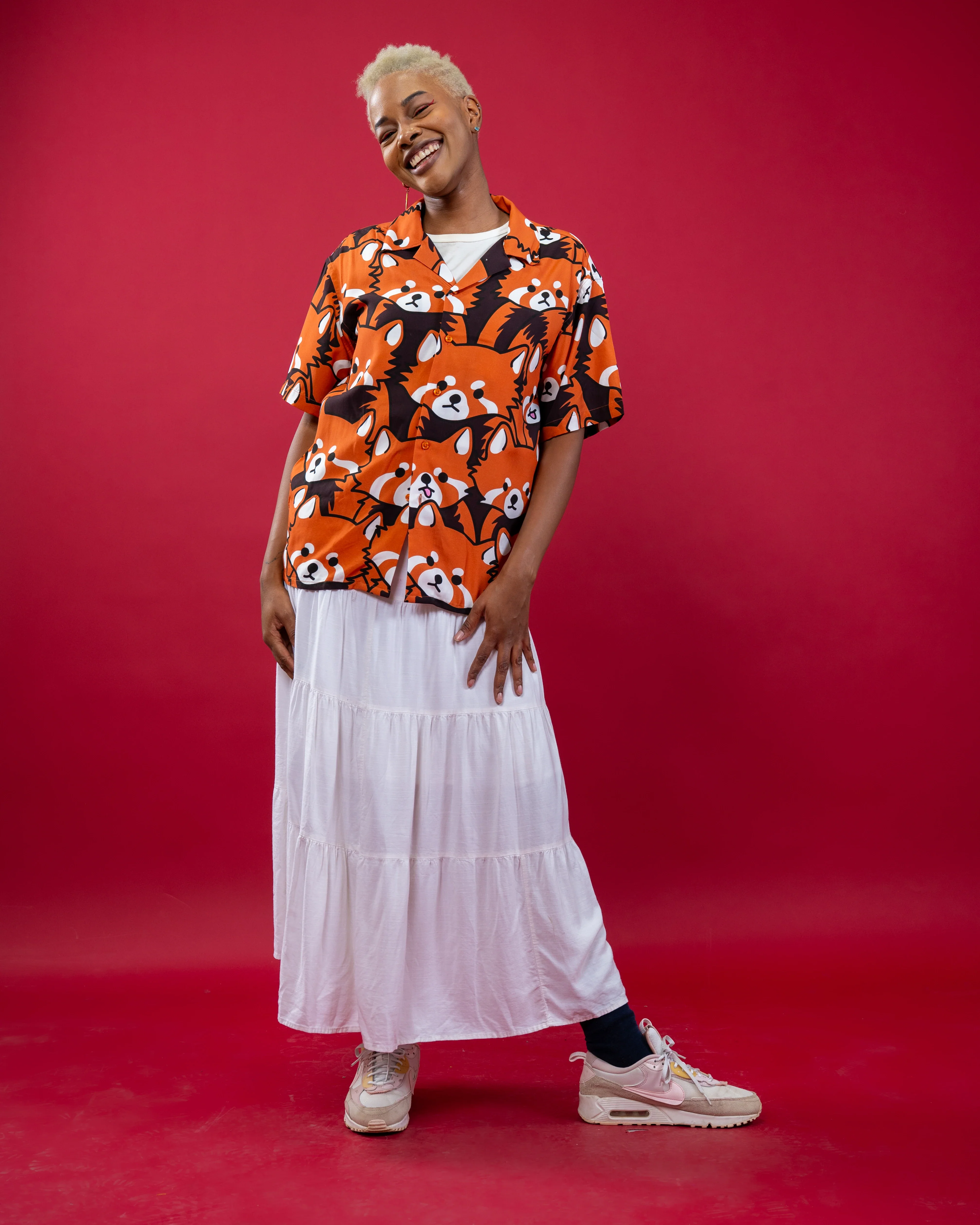 Left On Red Panda Button Up - Image 3