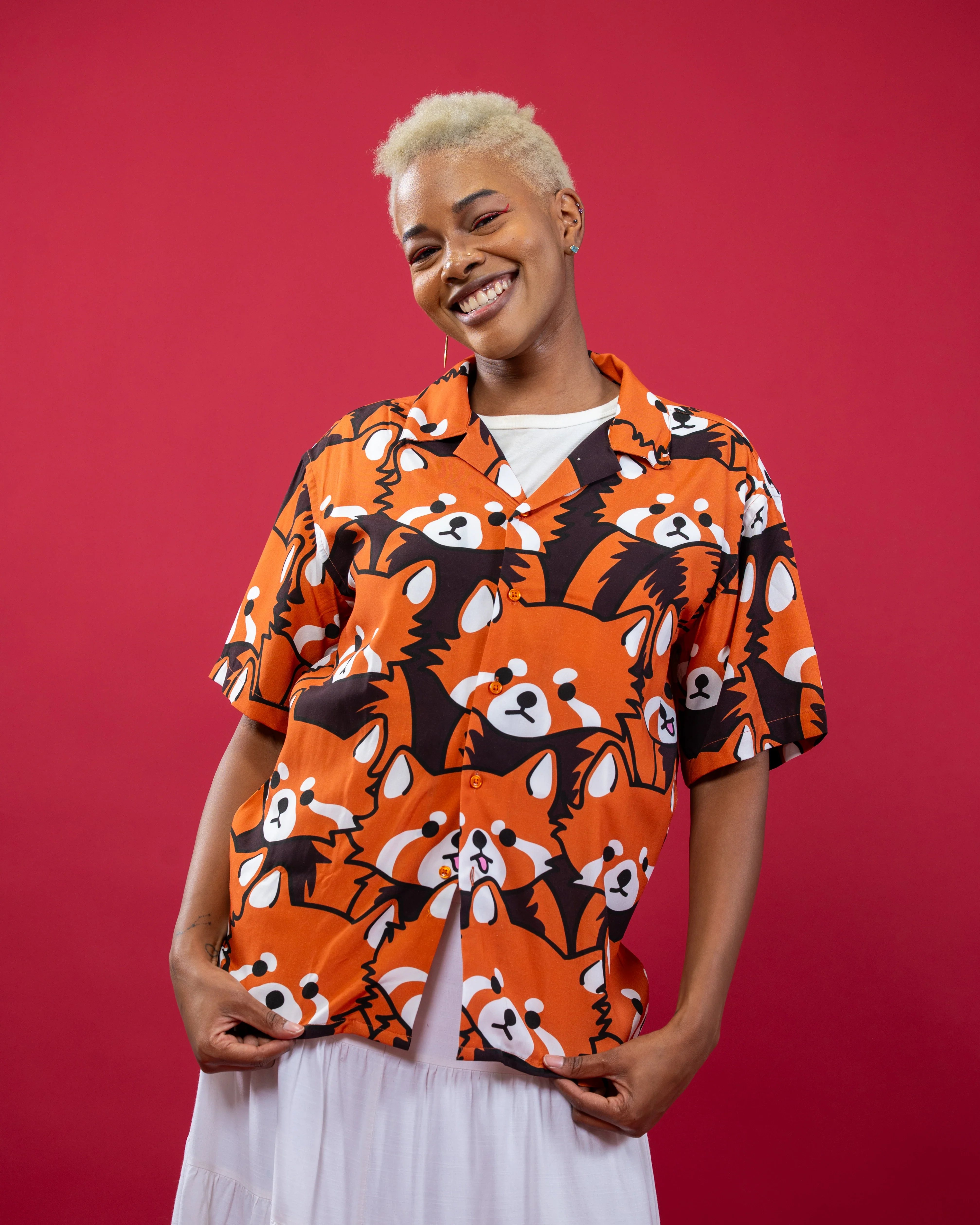 Left On Red Panda Button Up - Image 4