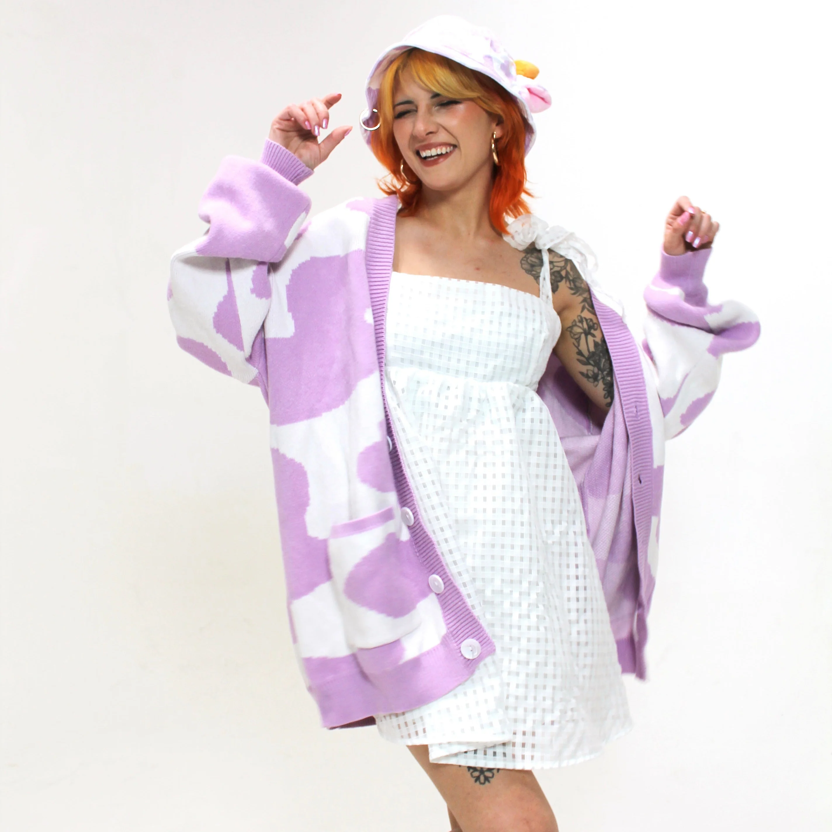 Lilac Cow Bucket Hat - Image 5