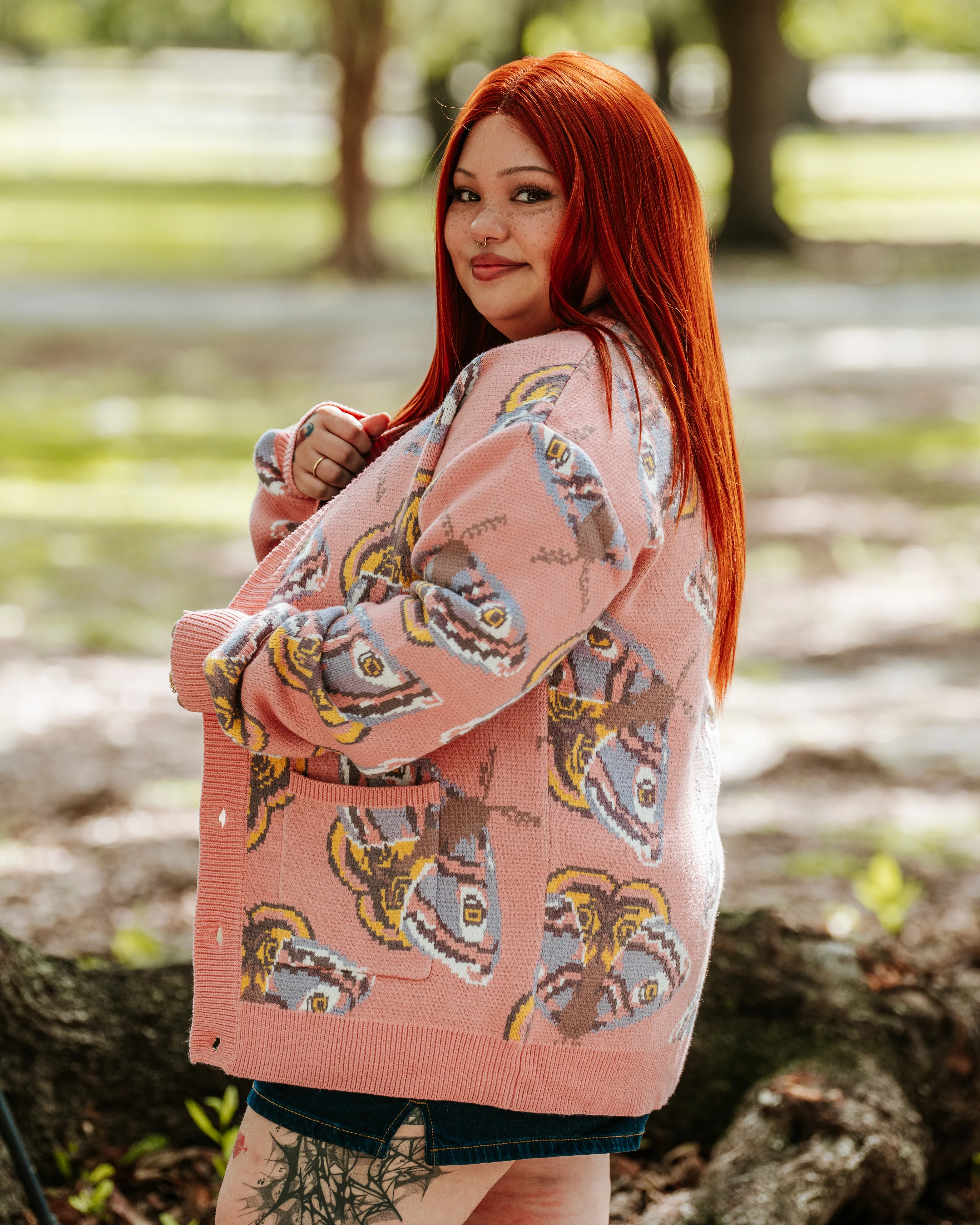 Pink Emperor Moth Cardigan - Image 6