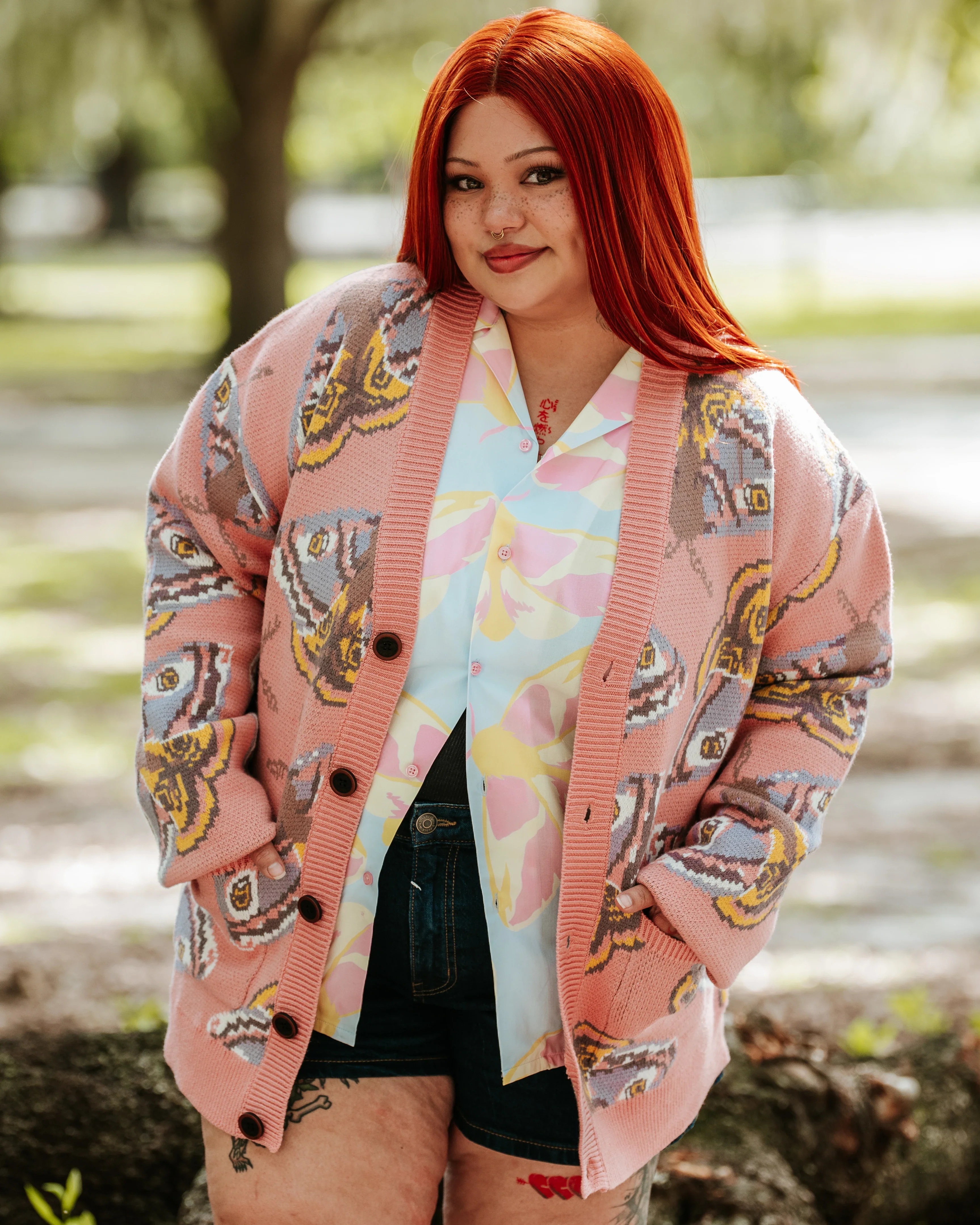 Pink Emperor Moth Cardigan - Image 7