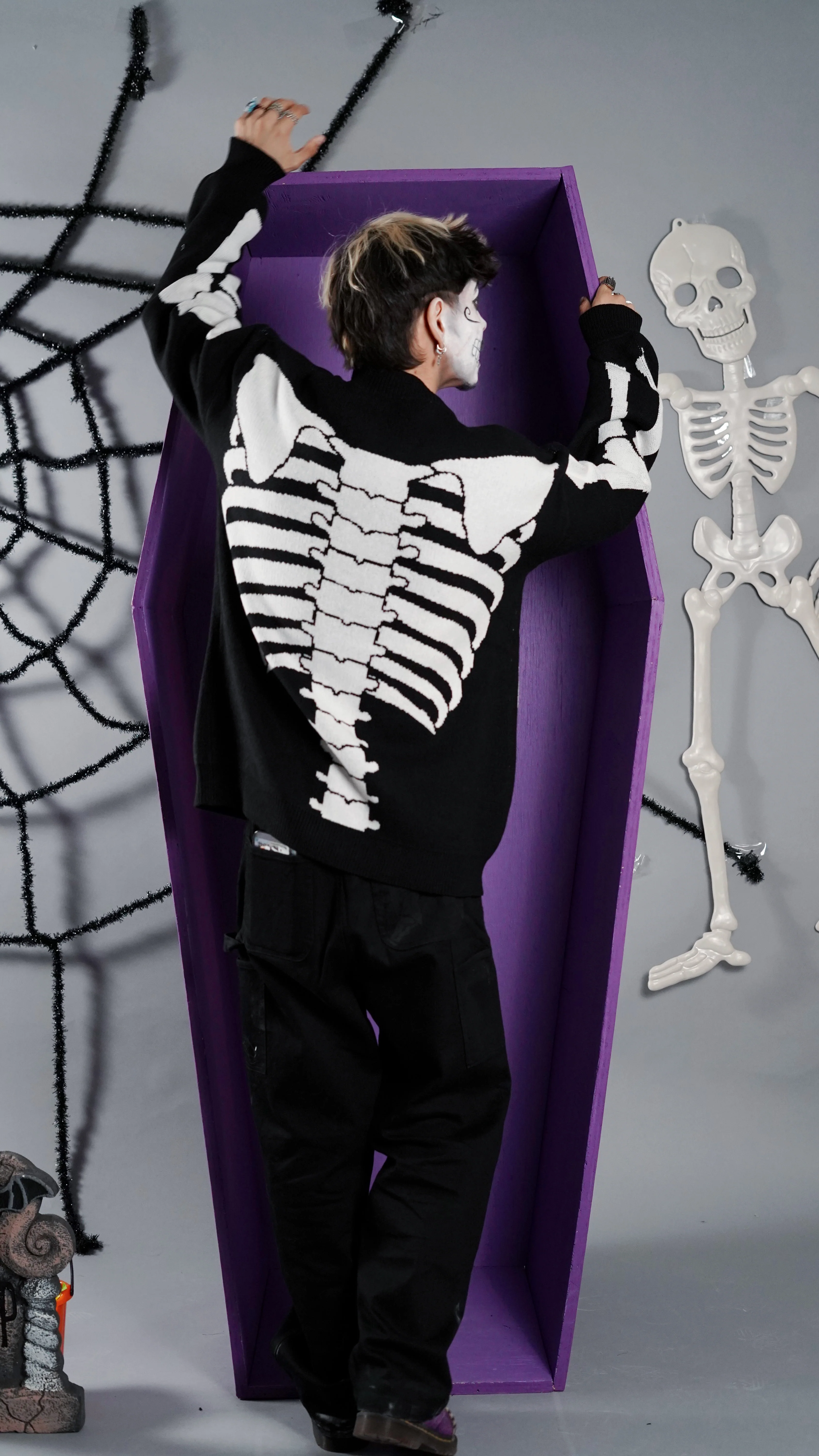 Spooky Scary Skeleton Cardigan - Image 4