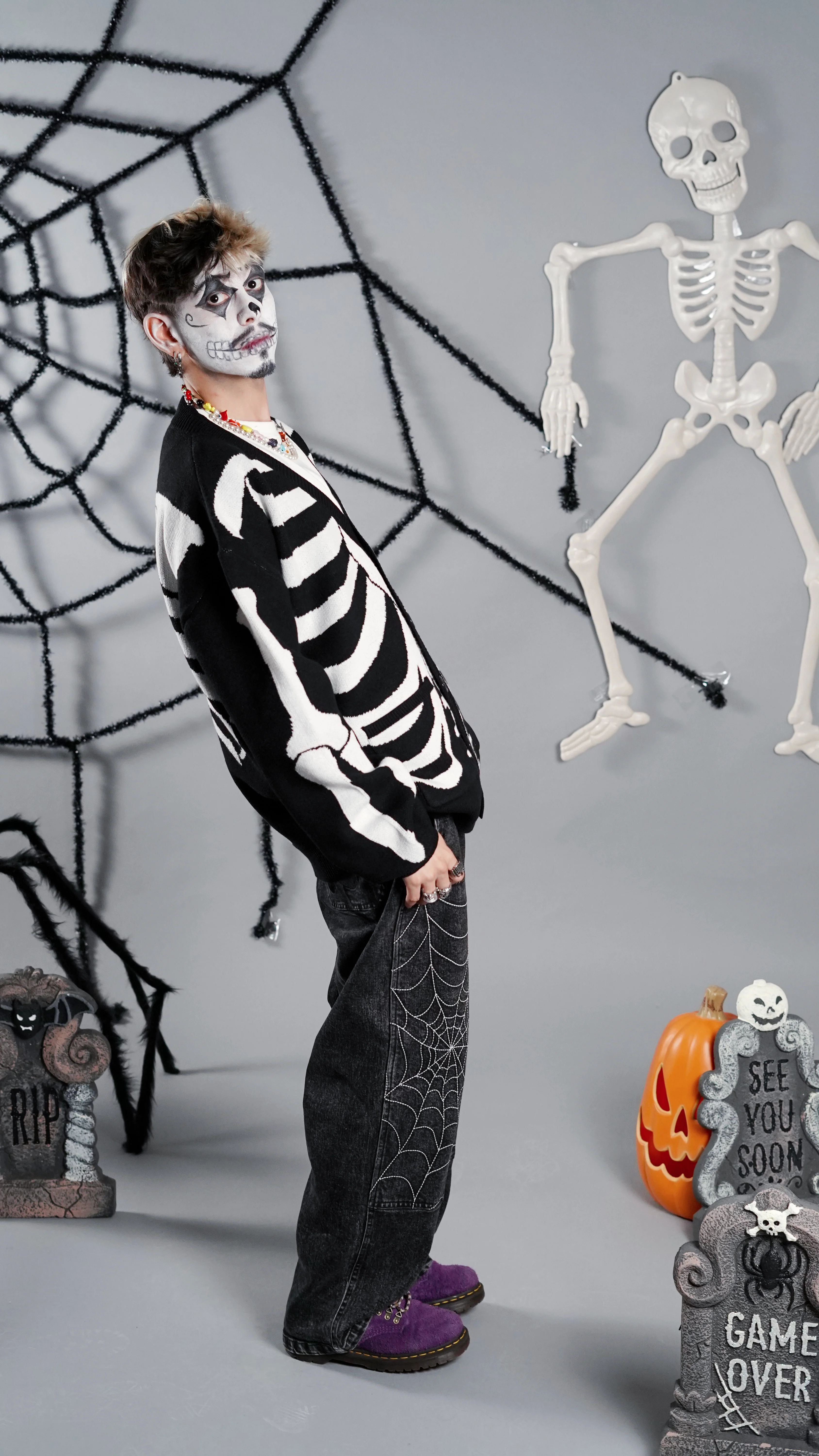 Spooky Scary Skeleton Cardigan - Image 6