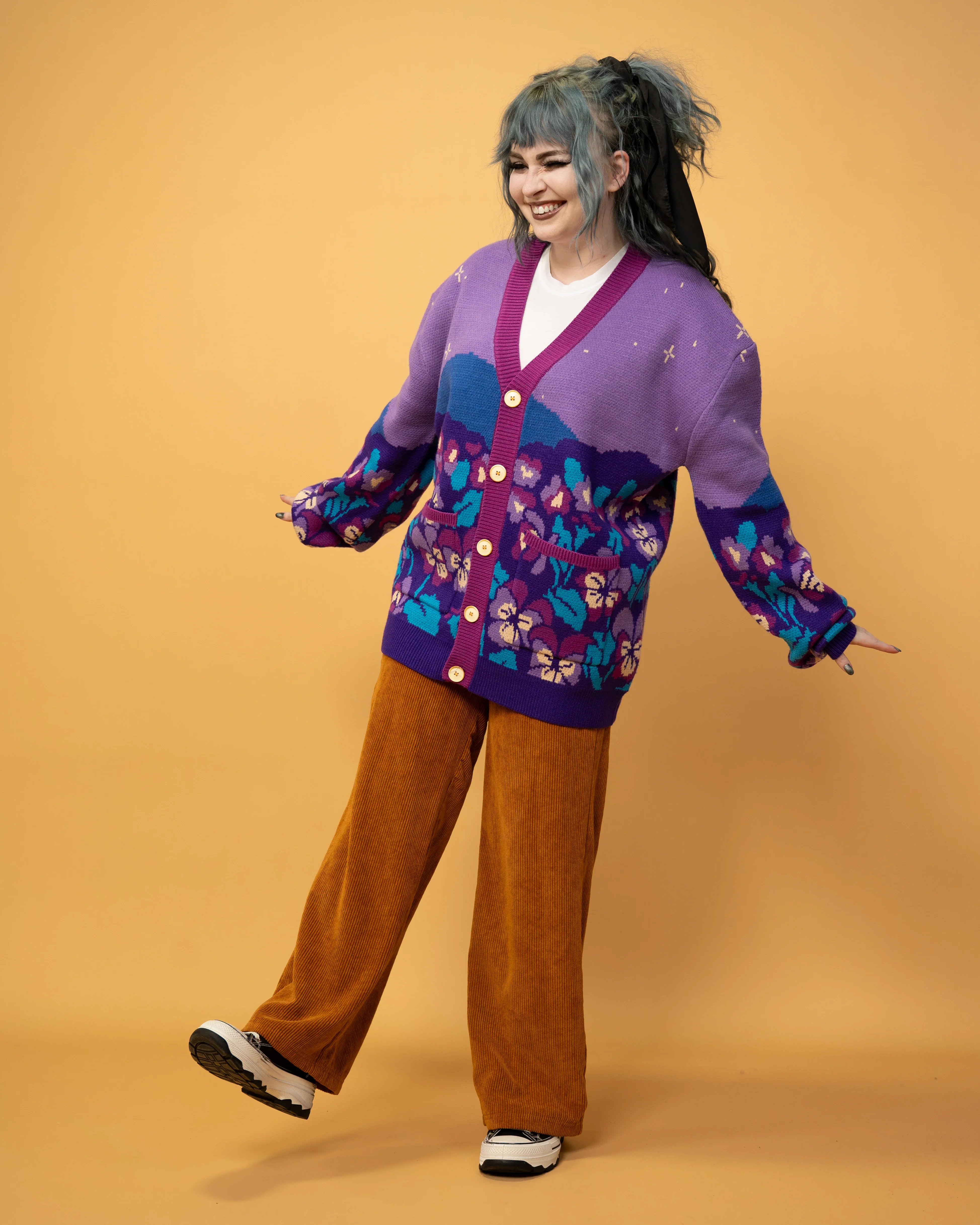 Violet Flower Cardigan - Image 3