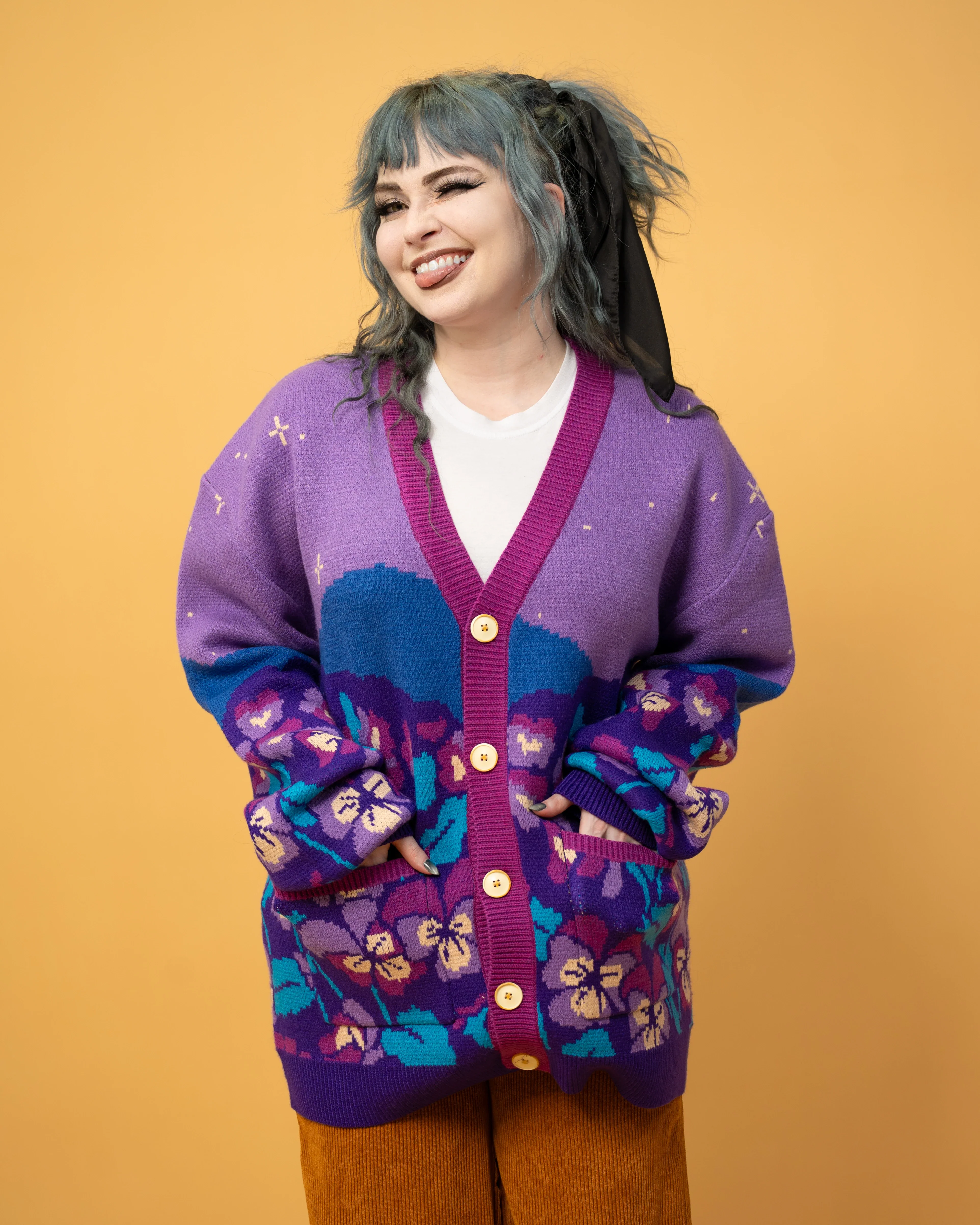 Violet Flower Cardigan - Image 6
