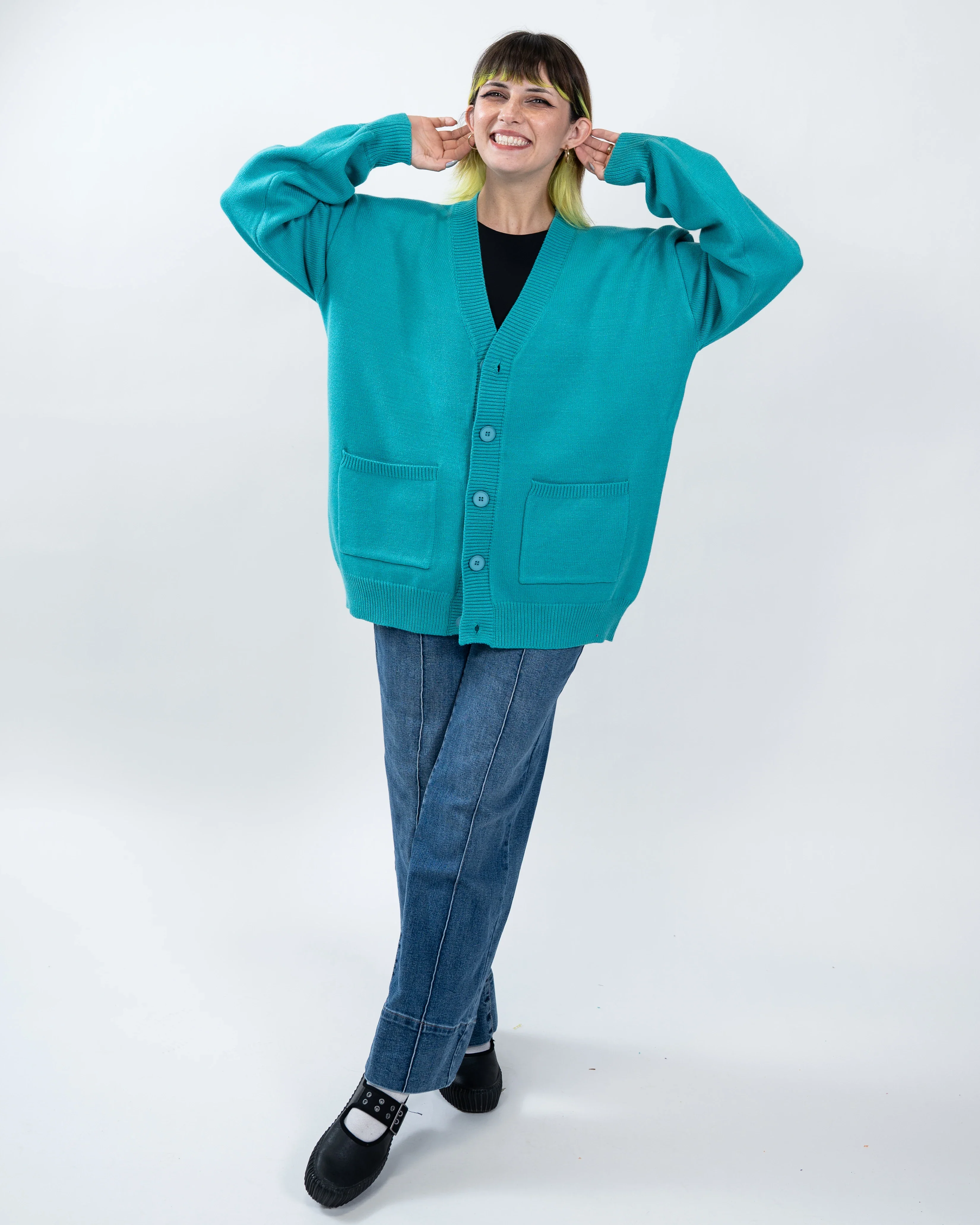 What's the TEAL with Airline Food Cardigan - Image 3